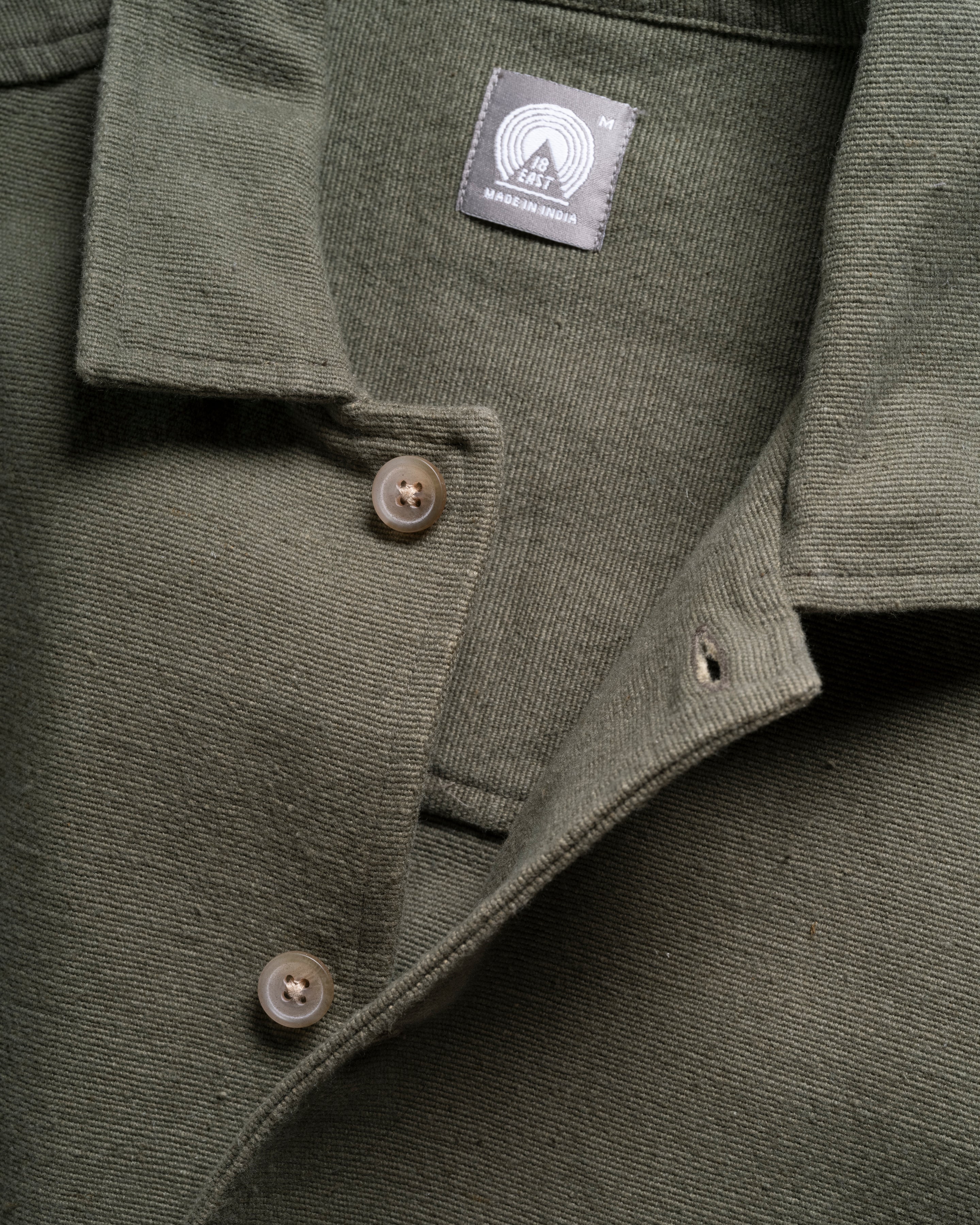 SAM SHIRT JACKET - RIFLE GREEN HANDSPUN COTTON CANVAS