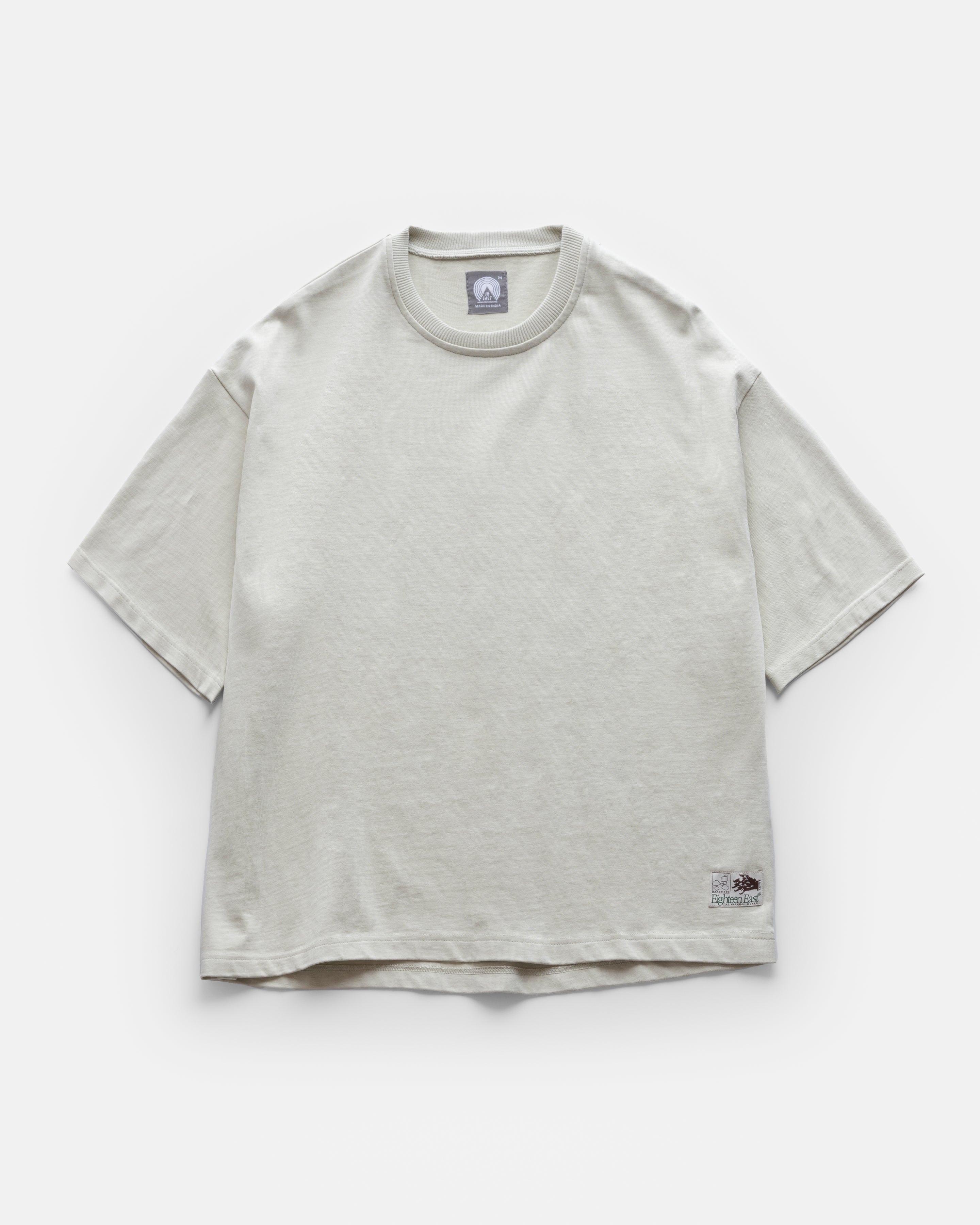 GRAHAME BIG TEE - BARELY LICHEN HEAVYWEIGHT COTTON JERSEY