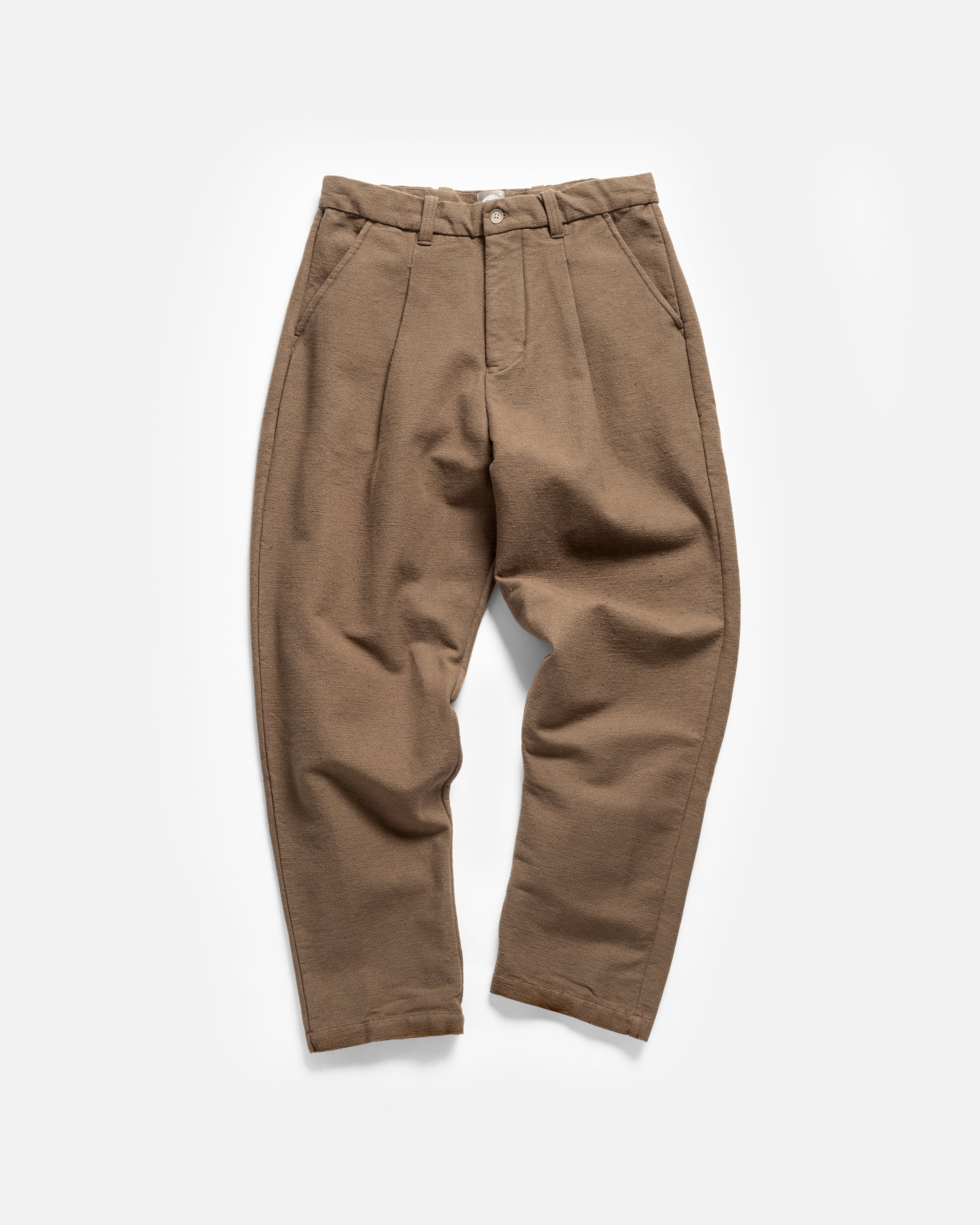 JIAN SINGLE PLEAT PANT - DESERT PALM HANDSPUN COTTON CANVAS