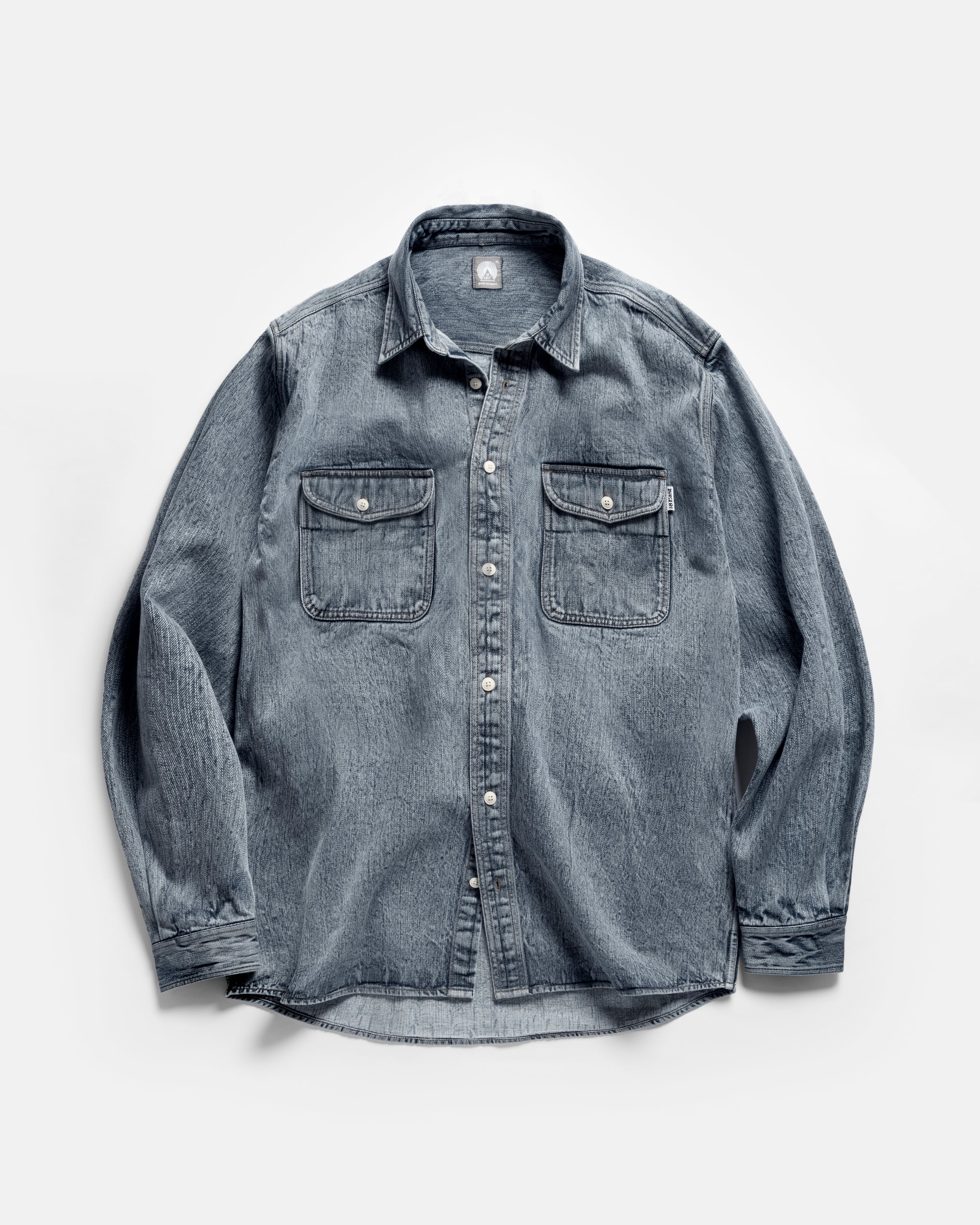 ROOMET WORK SHIRT -  WASHED 14oz INDIAN SLUB DENIM