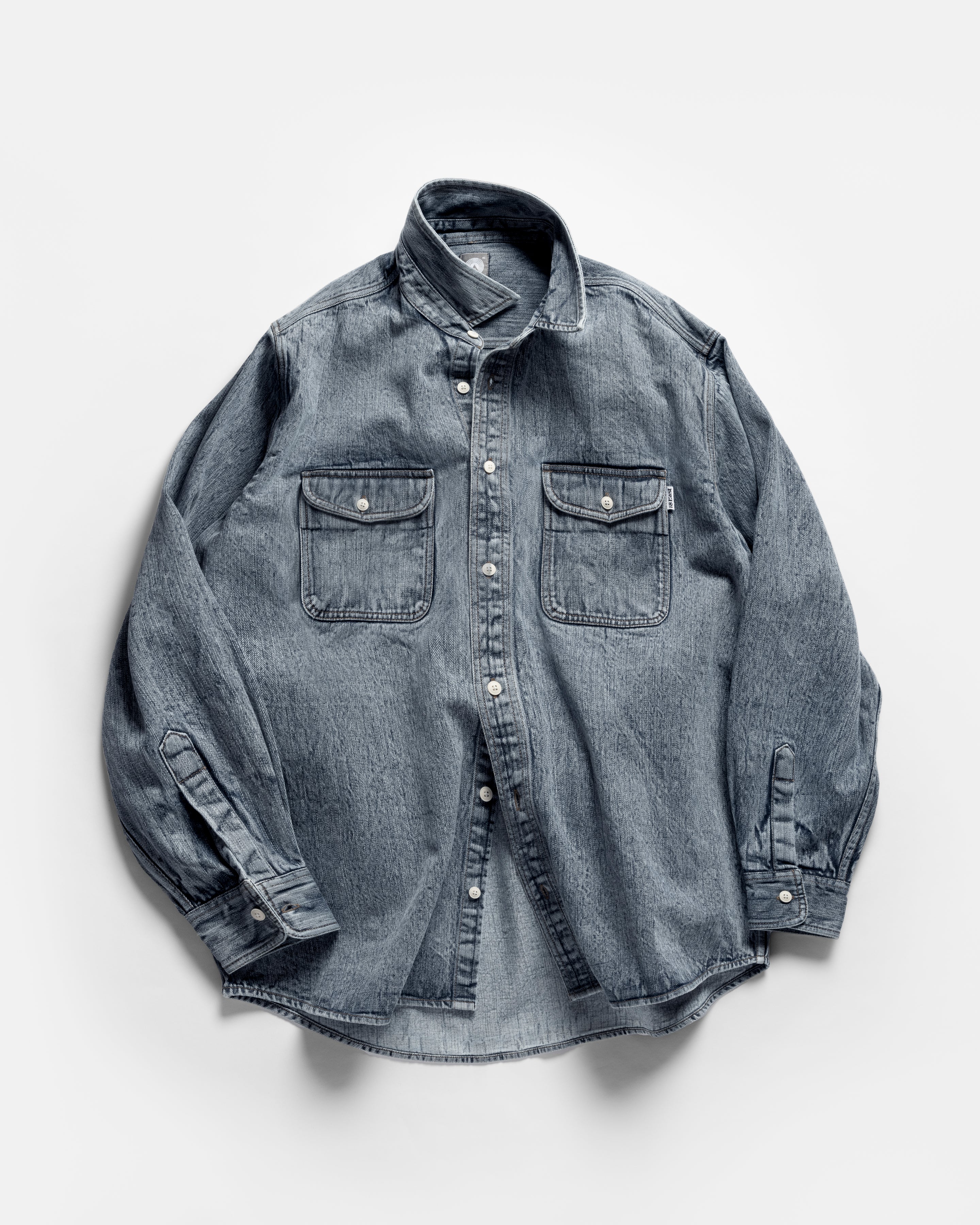 ROOMET WORK SHIRT -  WASHED 14oz INDIAN SLUB DENIM