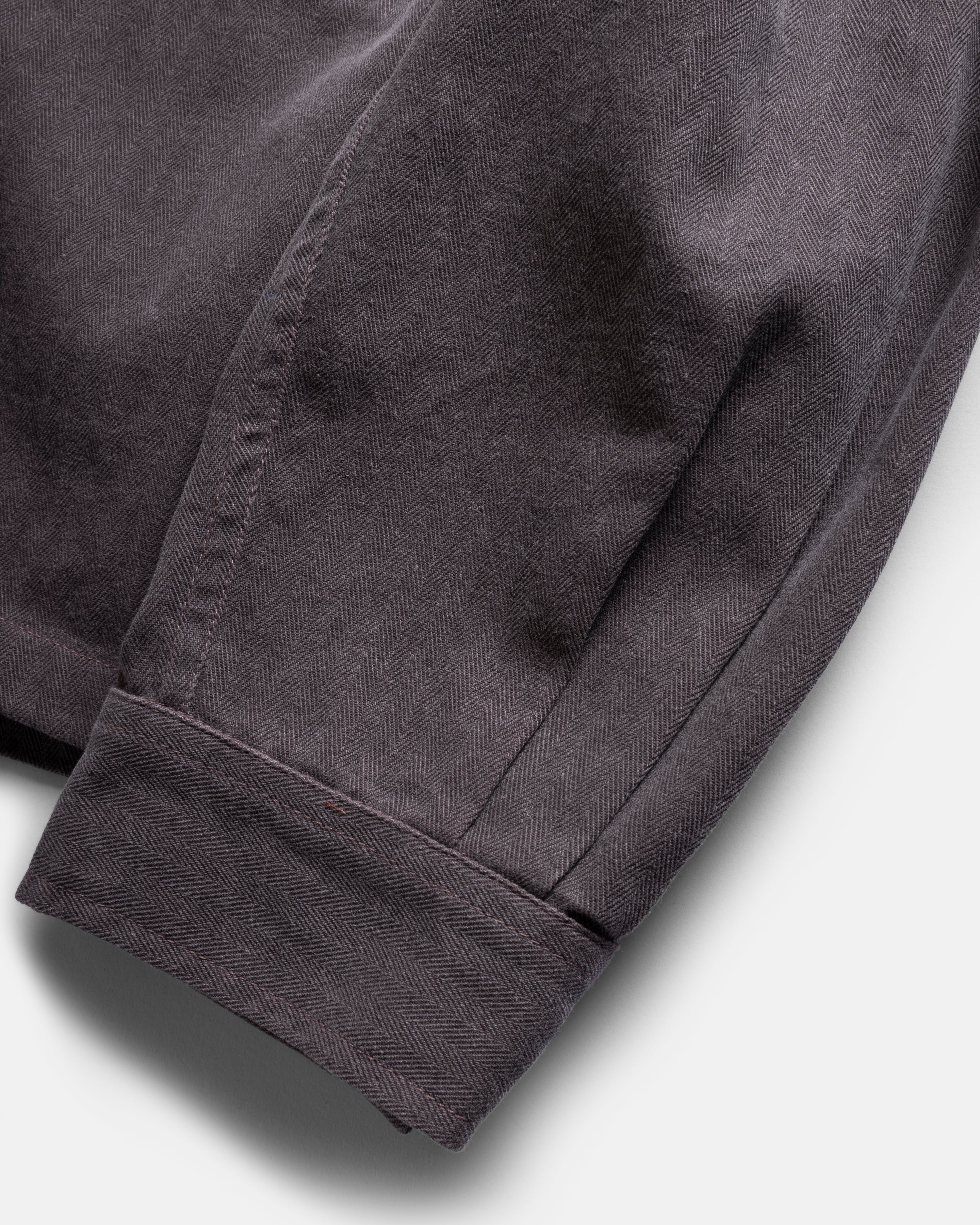 FULL-ZIP CALEB SHIRT - MAUVE FOG YARN DYED HBT MIL-SPEC COTTON