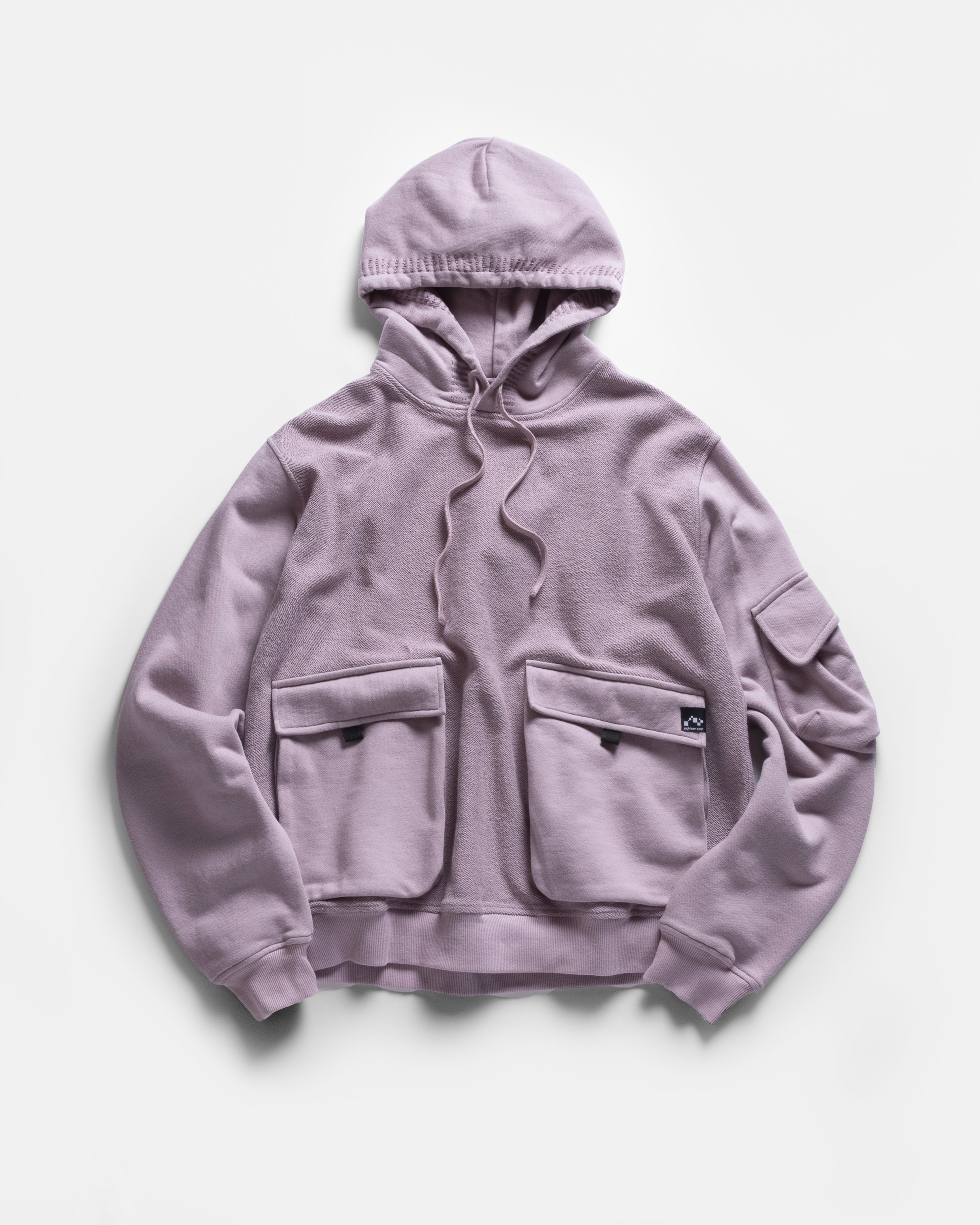 EASTAC HOODED SWEATSHIRT - SUNFADED MAUVE 19oz. ALL COTTON LOOPBACK TERRY FLEECE