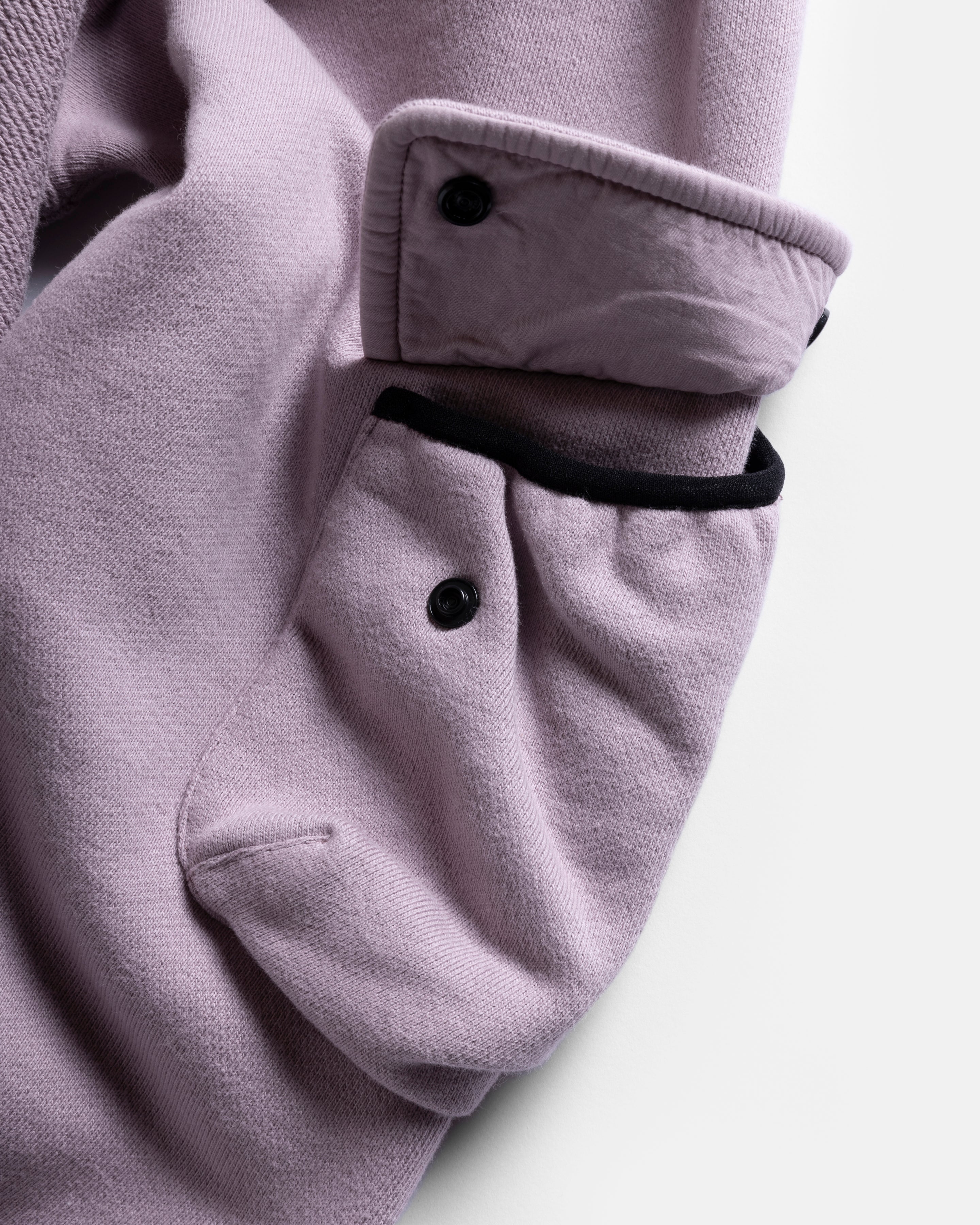 EASTAC HOODED SWEATSHIRT - SUNFADED MAUVE 19oz. ALL COTTON LOOPBACK TERRY FLEECE