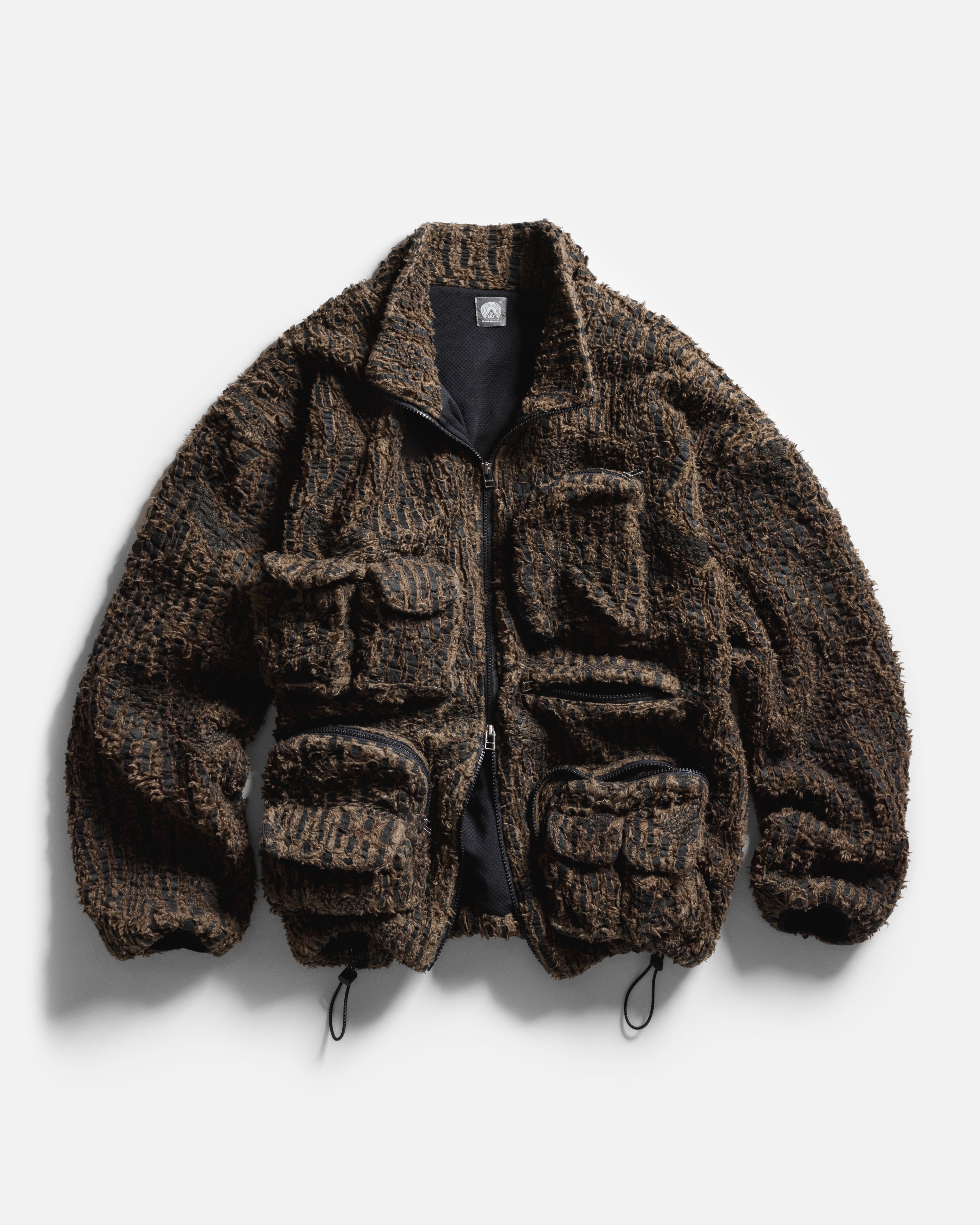 BANKS UTILITY FLEECE - DESERT PALM BLOCK PRINTED ORGANIC ORGANIC COTTON SHERPA