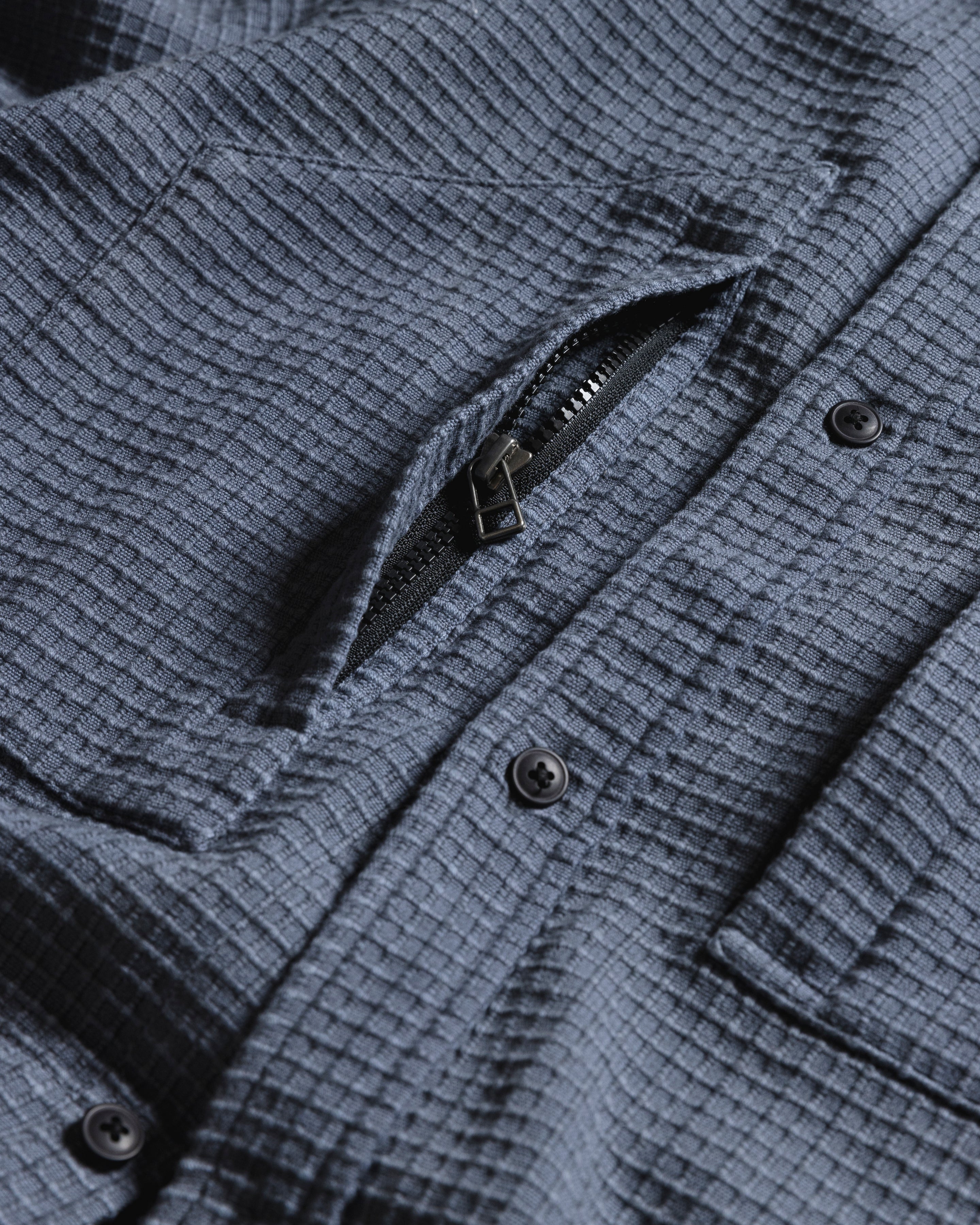 TIZI MOUNTAIN SHIRT - TURBULENCE BLUE EXPLODED RIPSTOP COTTON – 18