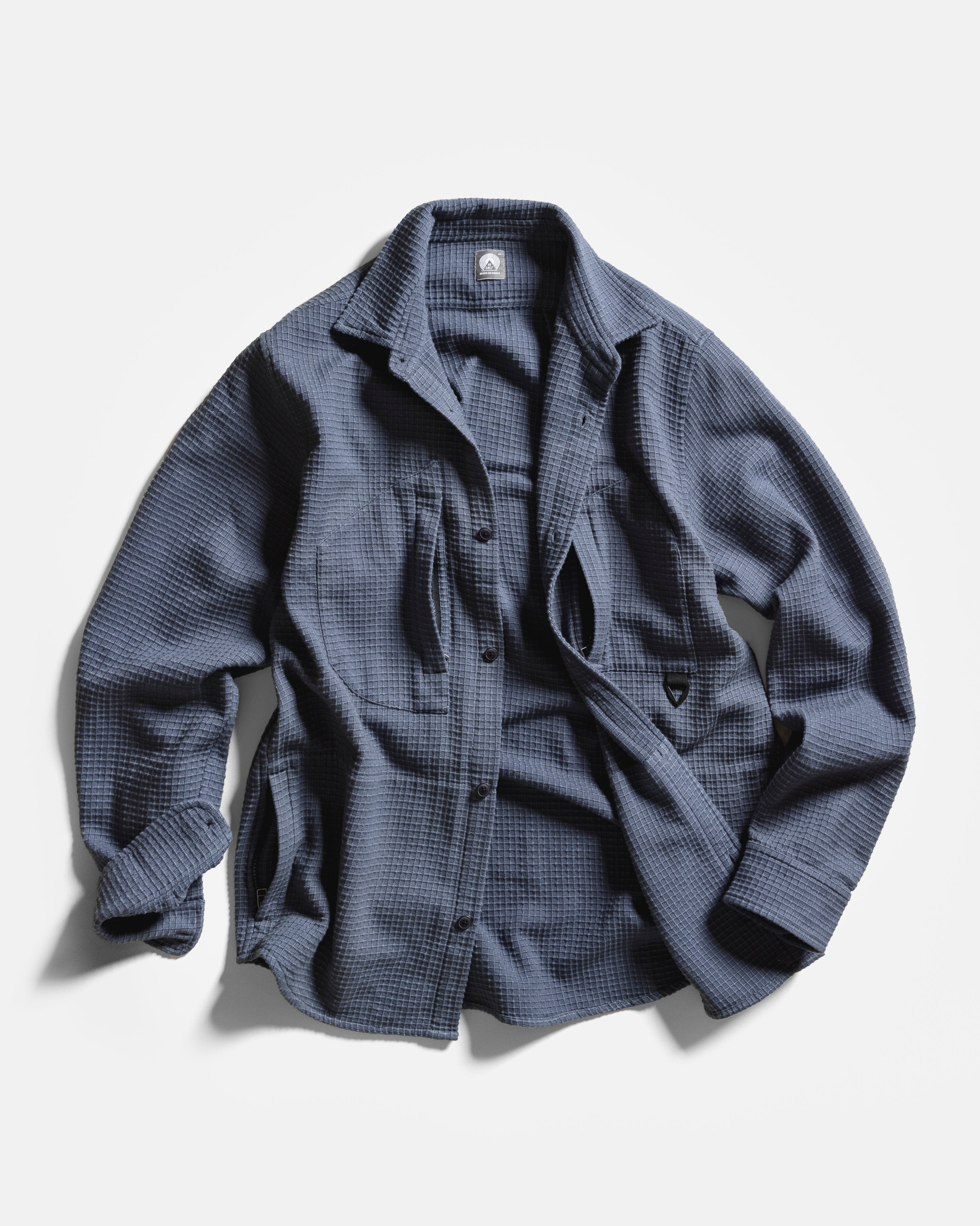 TIZI MOUNTAIN SHIRT - TURBULENCE BLUE EXPLODED RIPSTOP COTTON