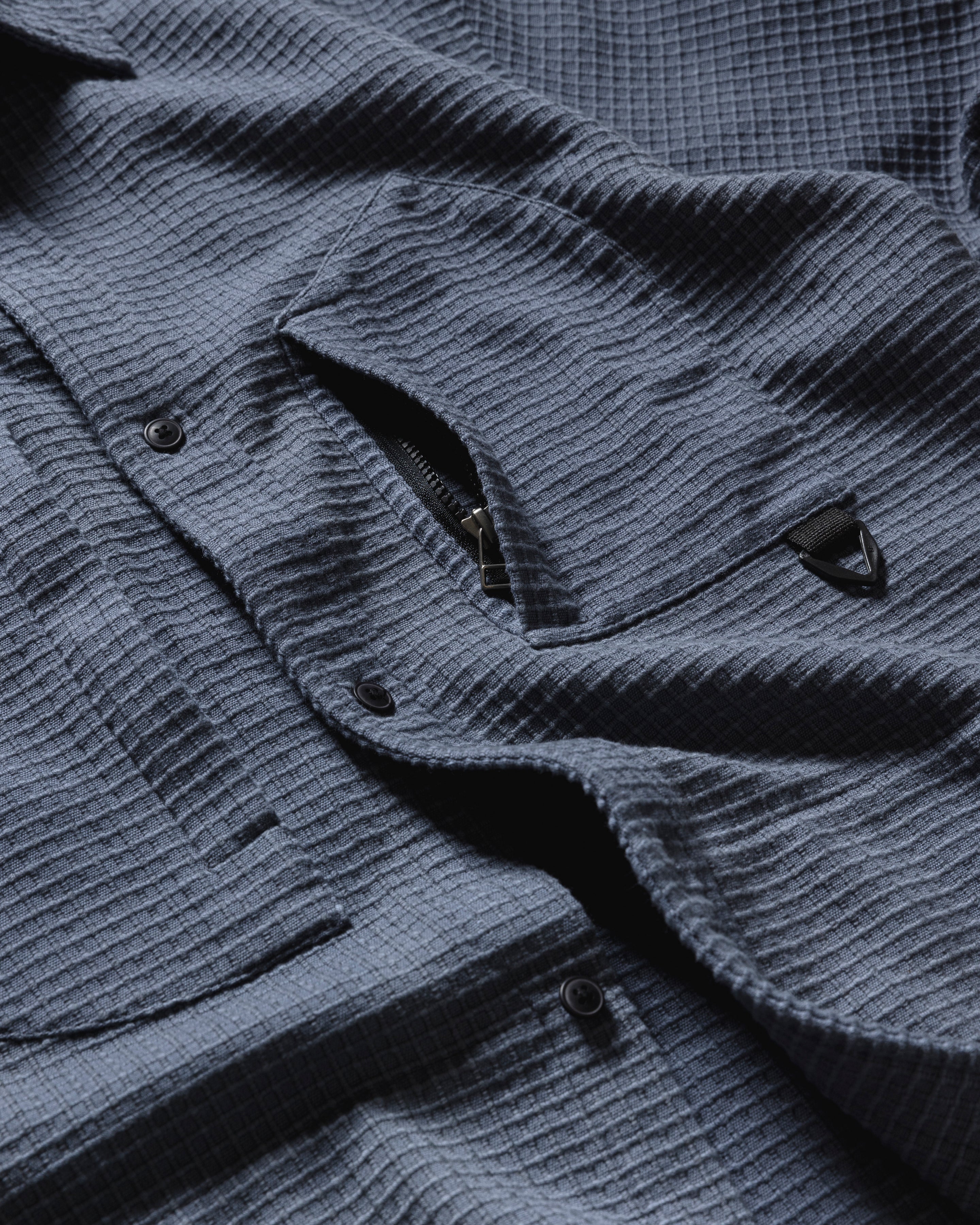 TIZI MOUNTAIN SHIRT - TURBULENCE BLUE EXPLODED RIPSTOP COTTON – 18