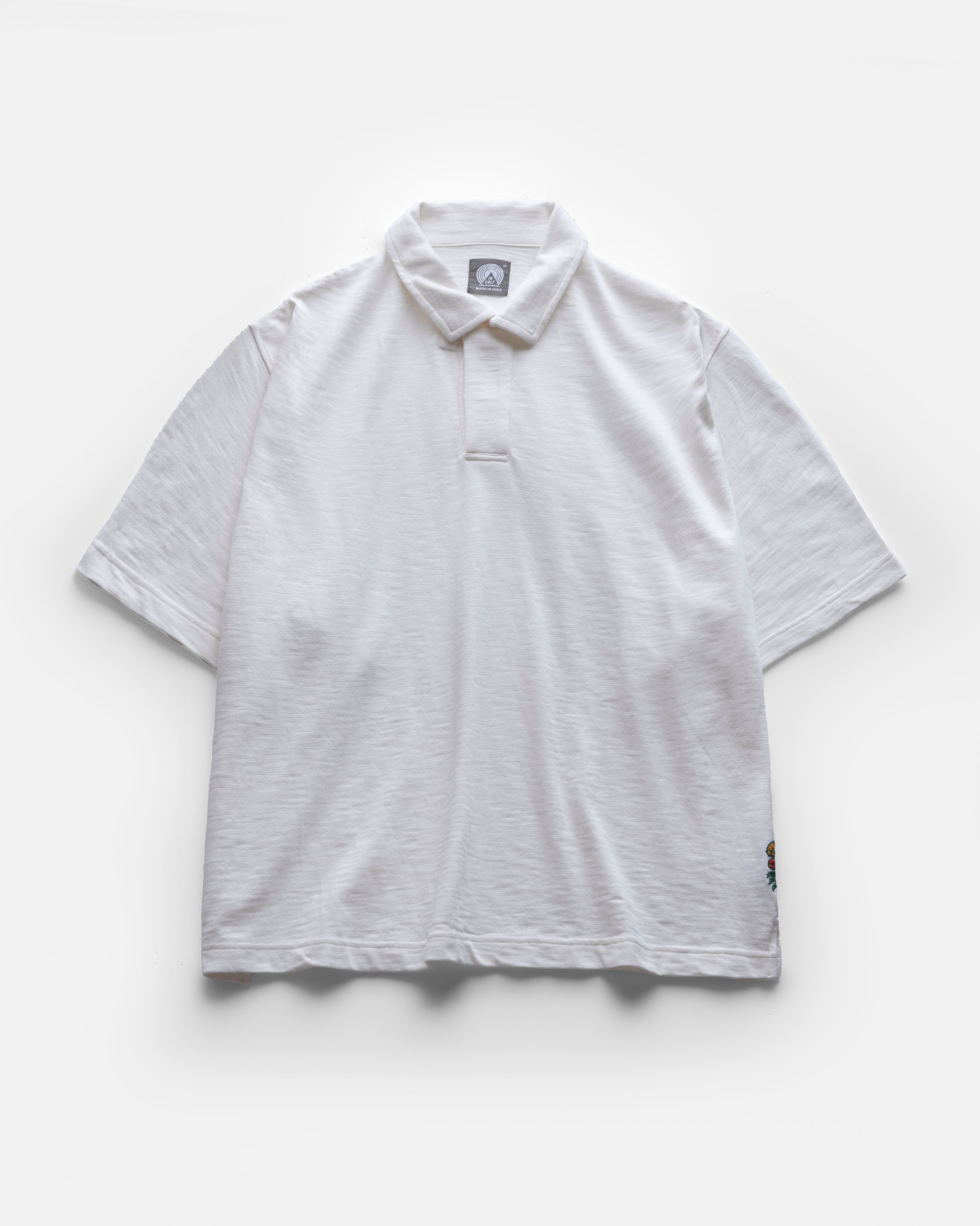 PETER SS BIG POLO - BONE 9.2 oz SLUB COTTON JERSEY