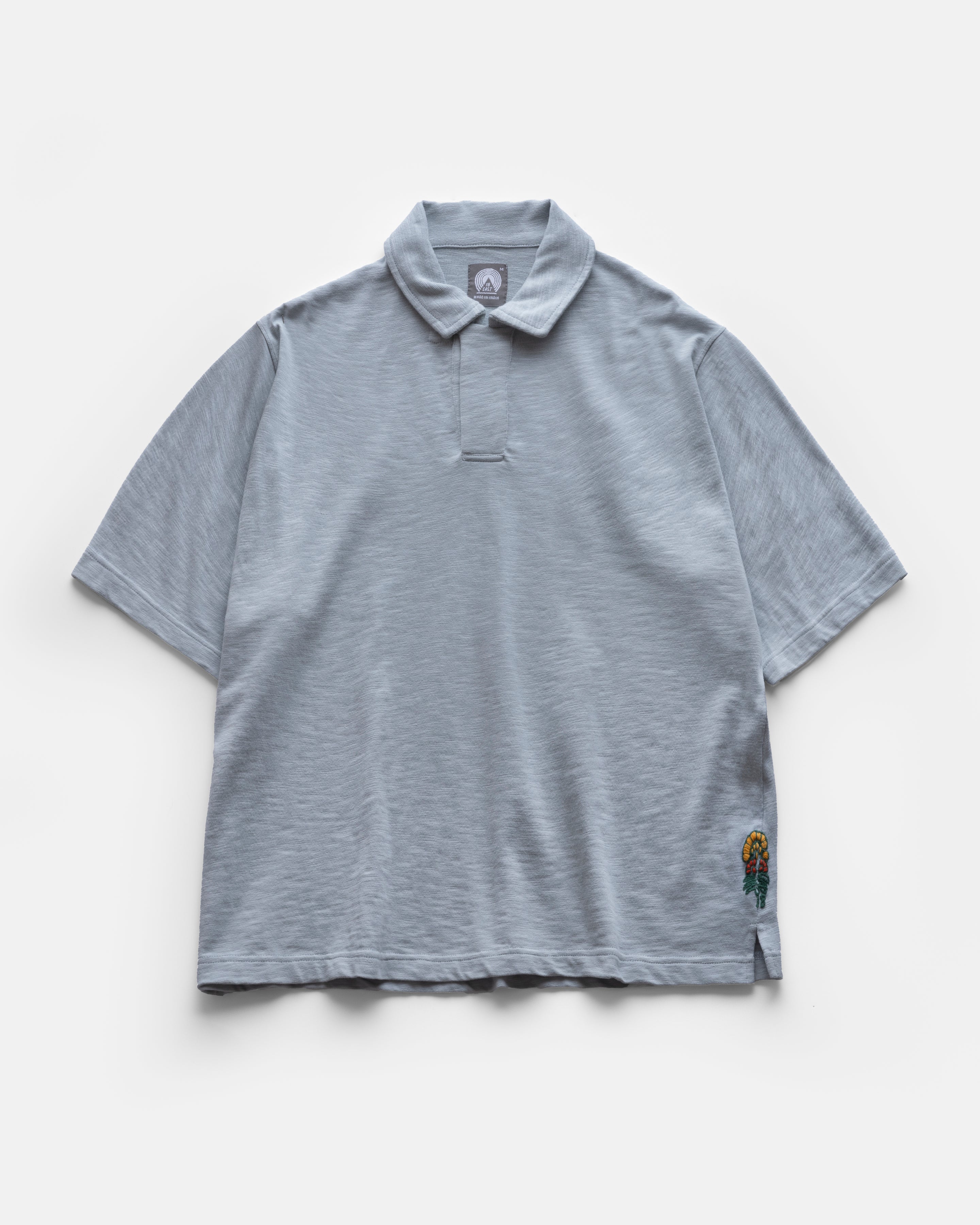 PETER SS BIG POLO - BARELY INDIGO 9.2 oz SLUB COTTON JERSEY