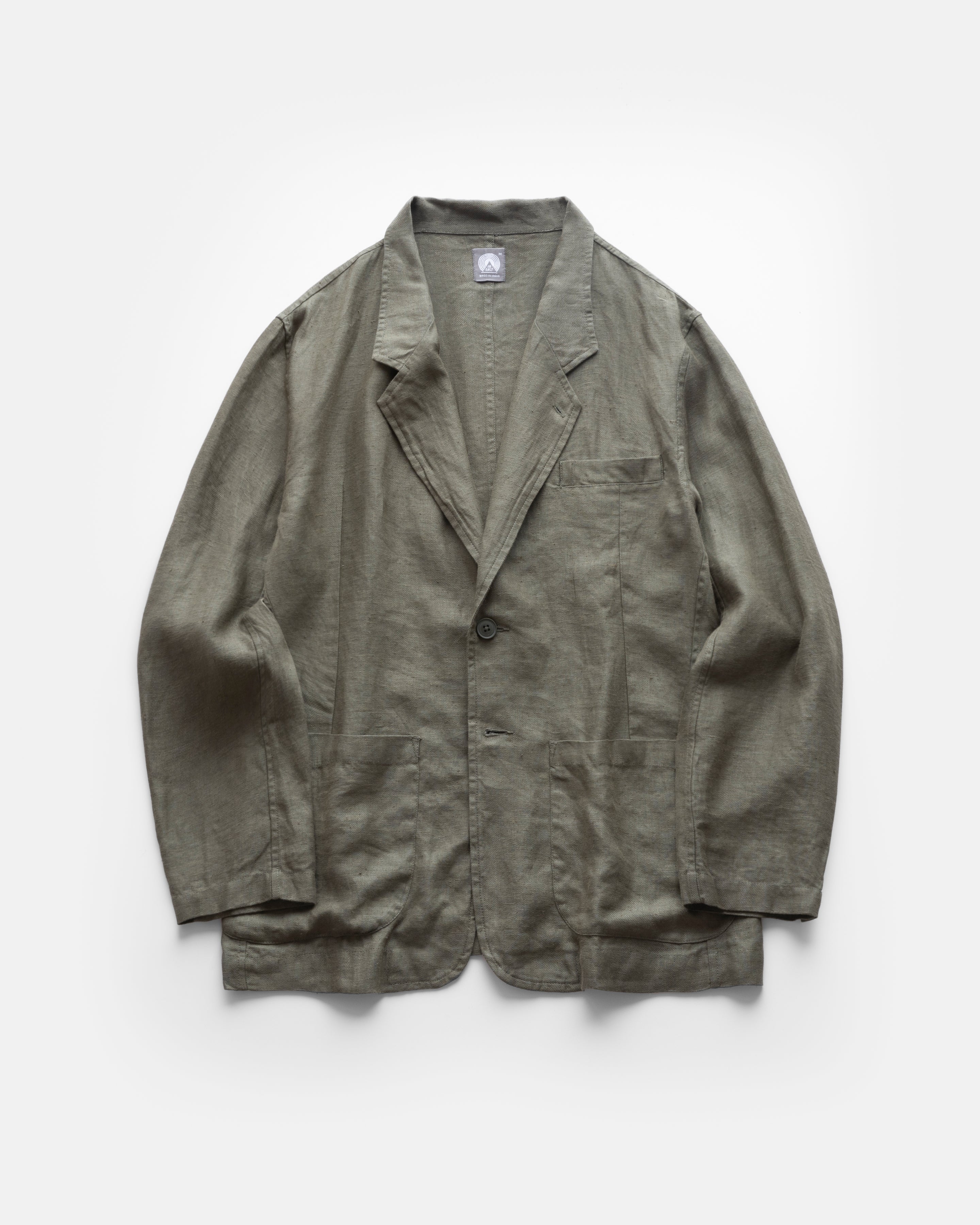 BRERA SINGLE BREASTED BLAZER - ARMY LINEN TWILL