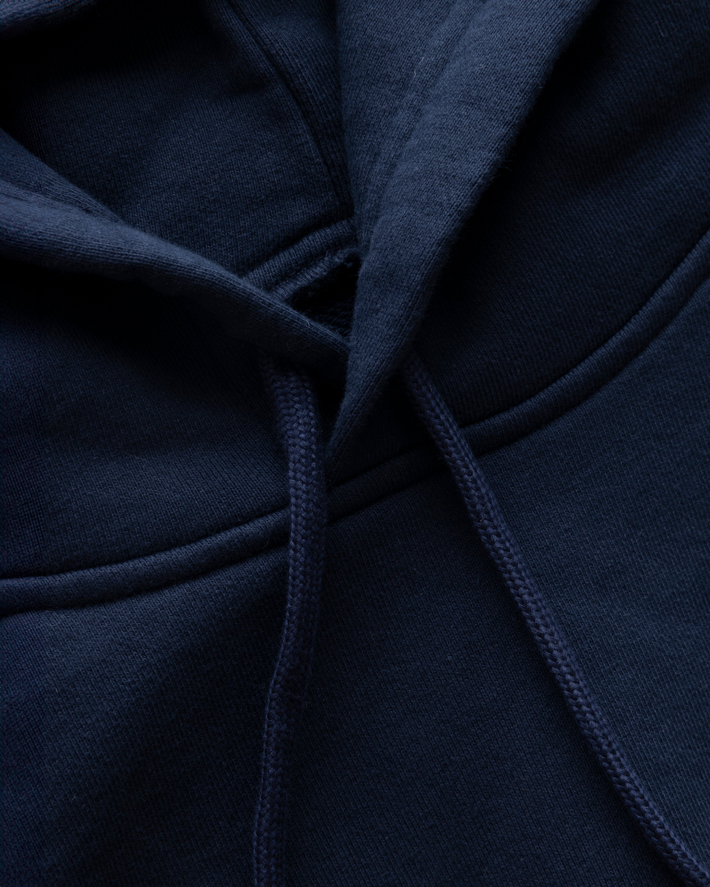 EASTAC HOODED SWEATSHIRT - NAVY / BLACK 19oz. ALL COTTON LOOPBACK TERRY FLEECE AND FEATHERWEIGHT MICRO RIPSTOP NYLON