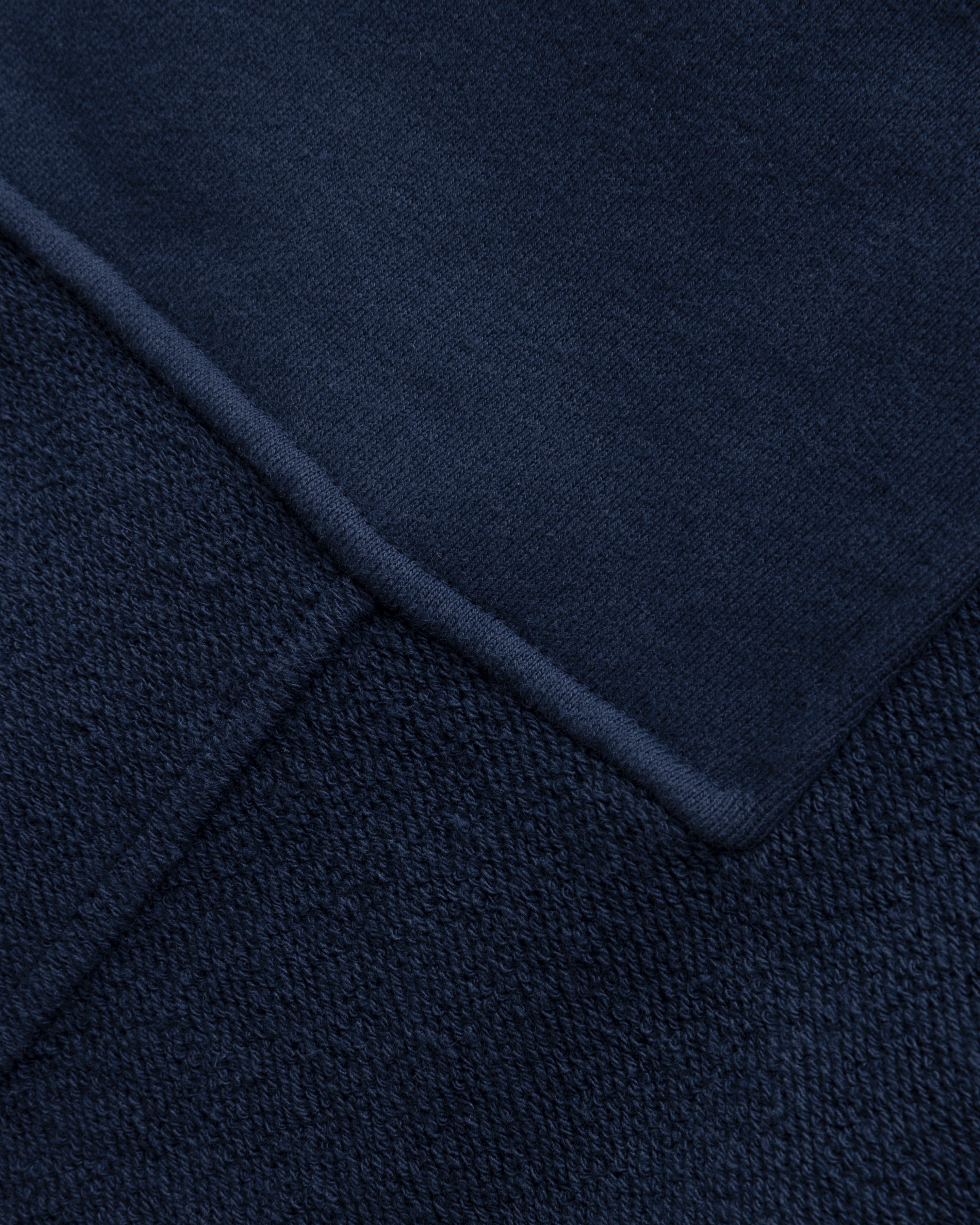 DJ CREWNECK SWEATSHIRT - WASHED NAVY TONAL PATCHWORK  19oz. ALL COTTON FLEECE