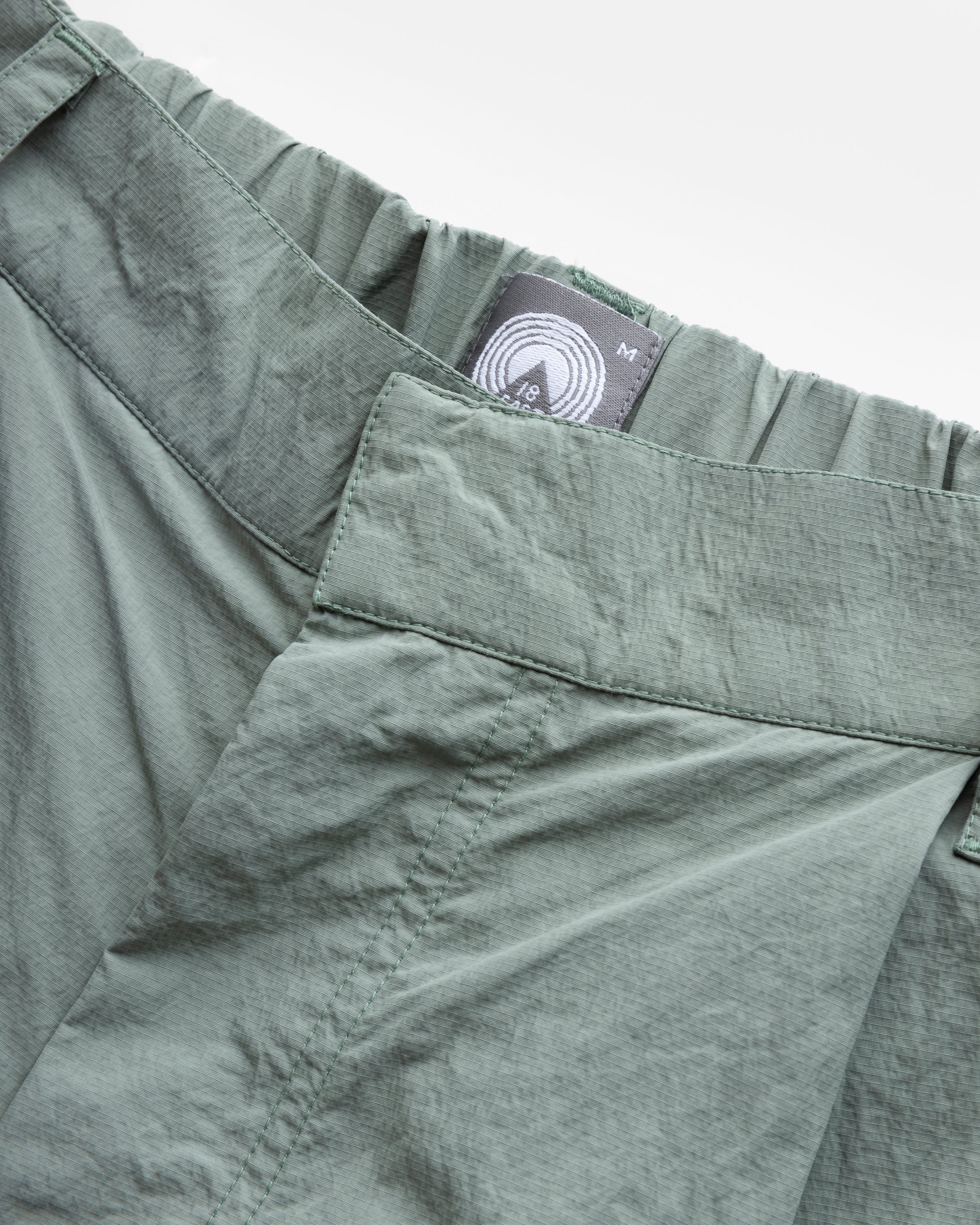 EMERY PLEATED BIG SHORTS - FADED SAGE MICRO RIPSTOP NYLON