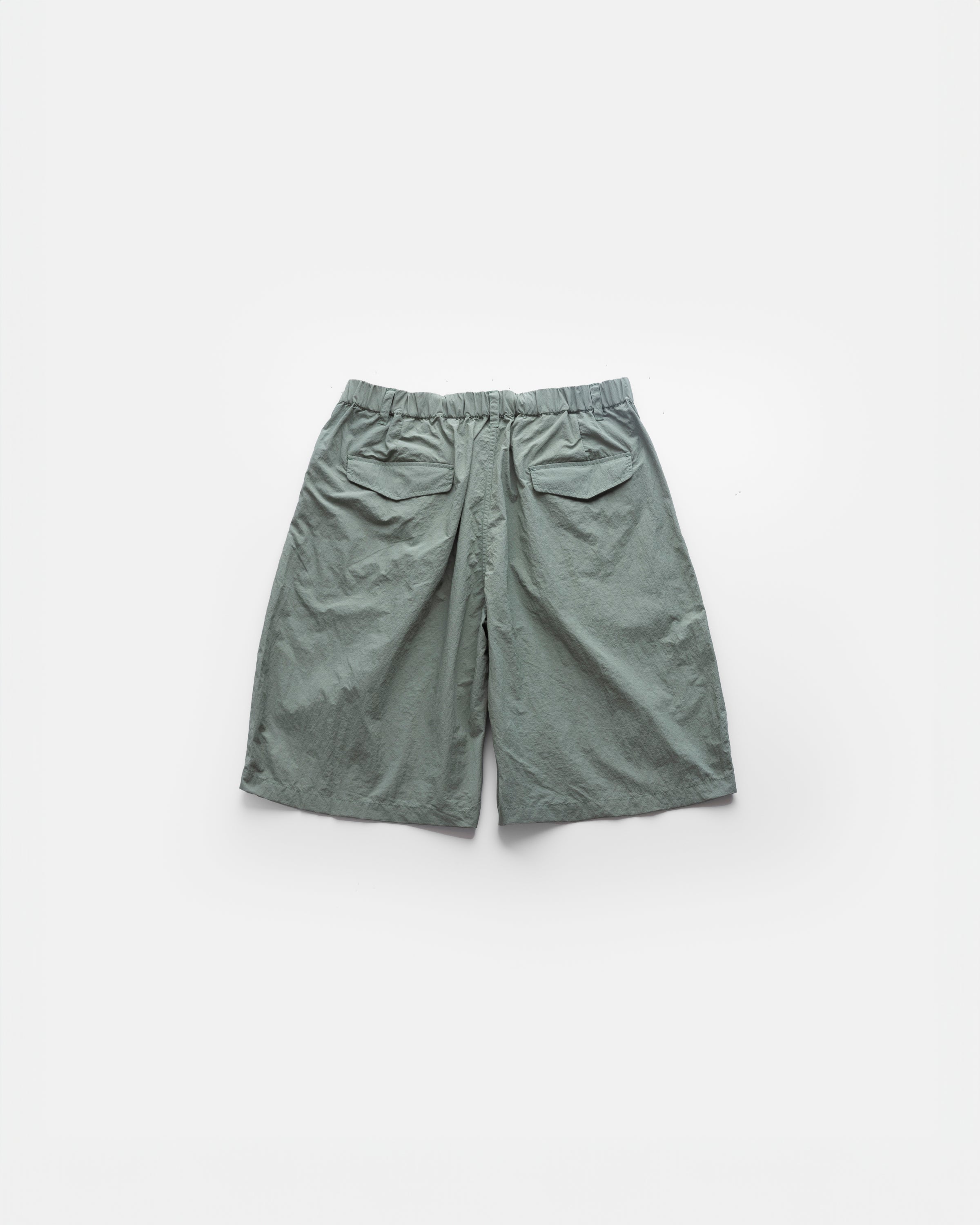 EMERY PLEATED BIG SHORTS - FADED SAGE MICRO RIPSTOP NYLON