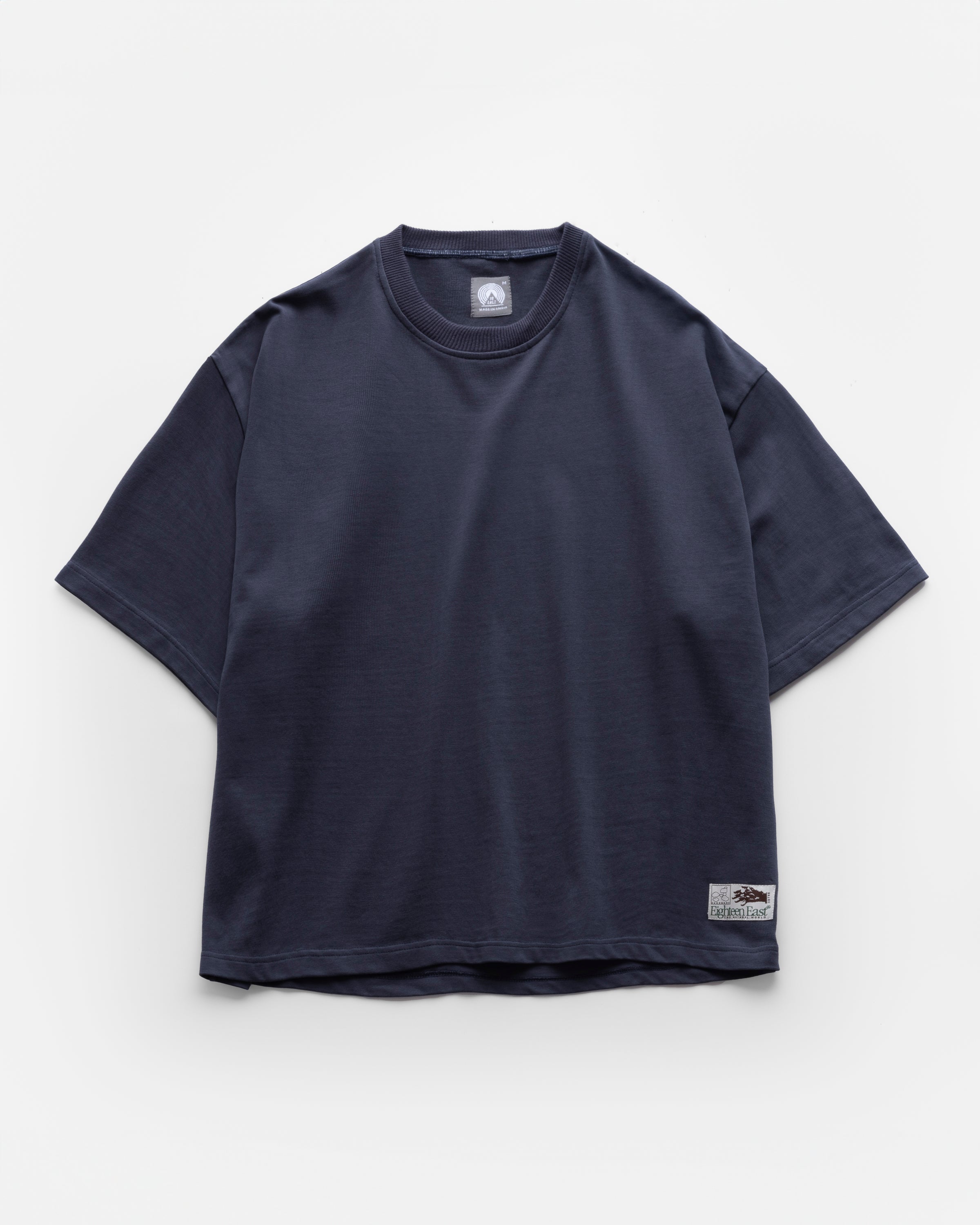 GRAHAME BIG TEE - WASHED NAVY HEAVYWEIGHT COTTON JERSEY