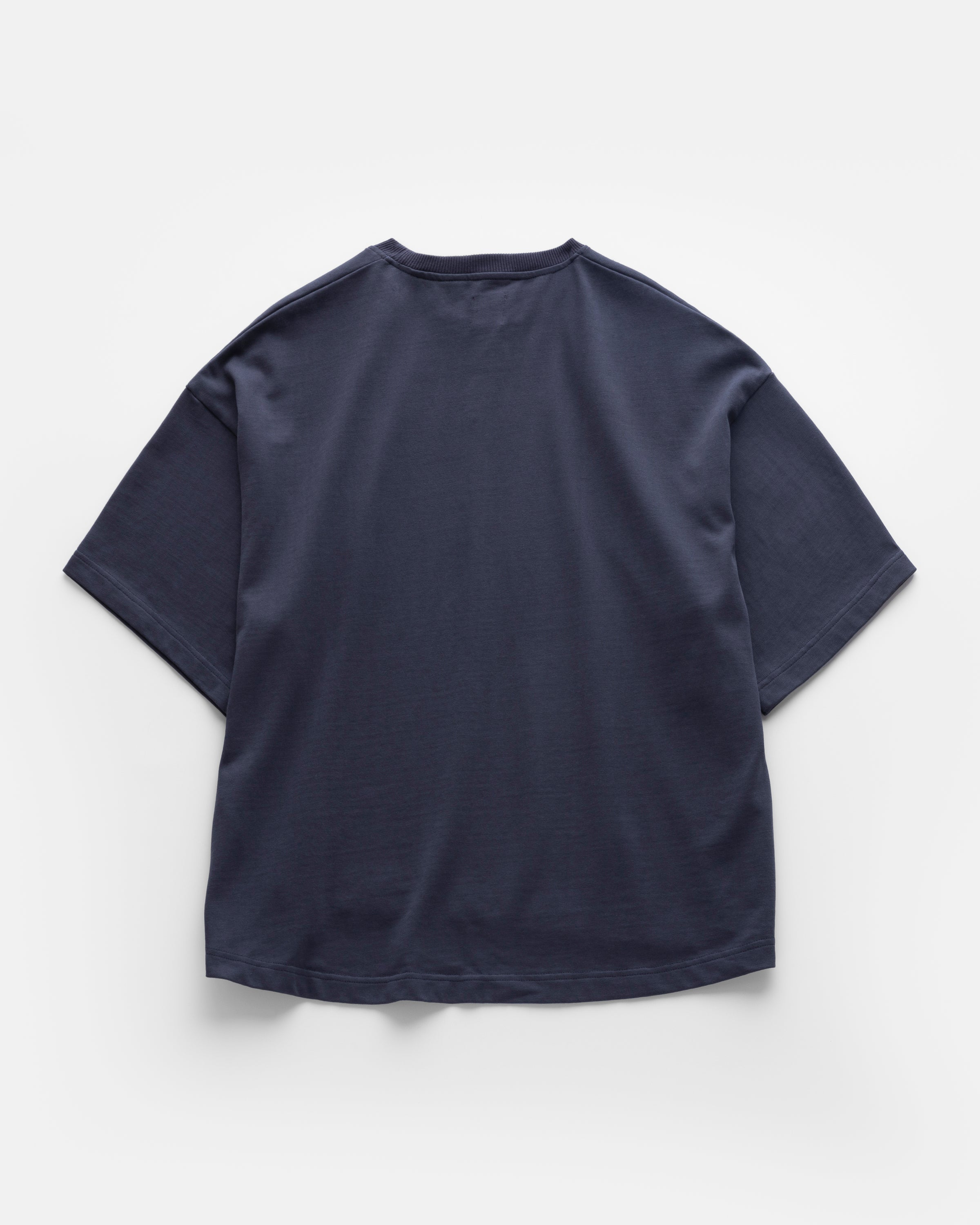 GRAHAME BIG TEE - WASHED NAVY HEAVYWEIGHT COTTON JERSEY