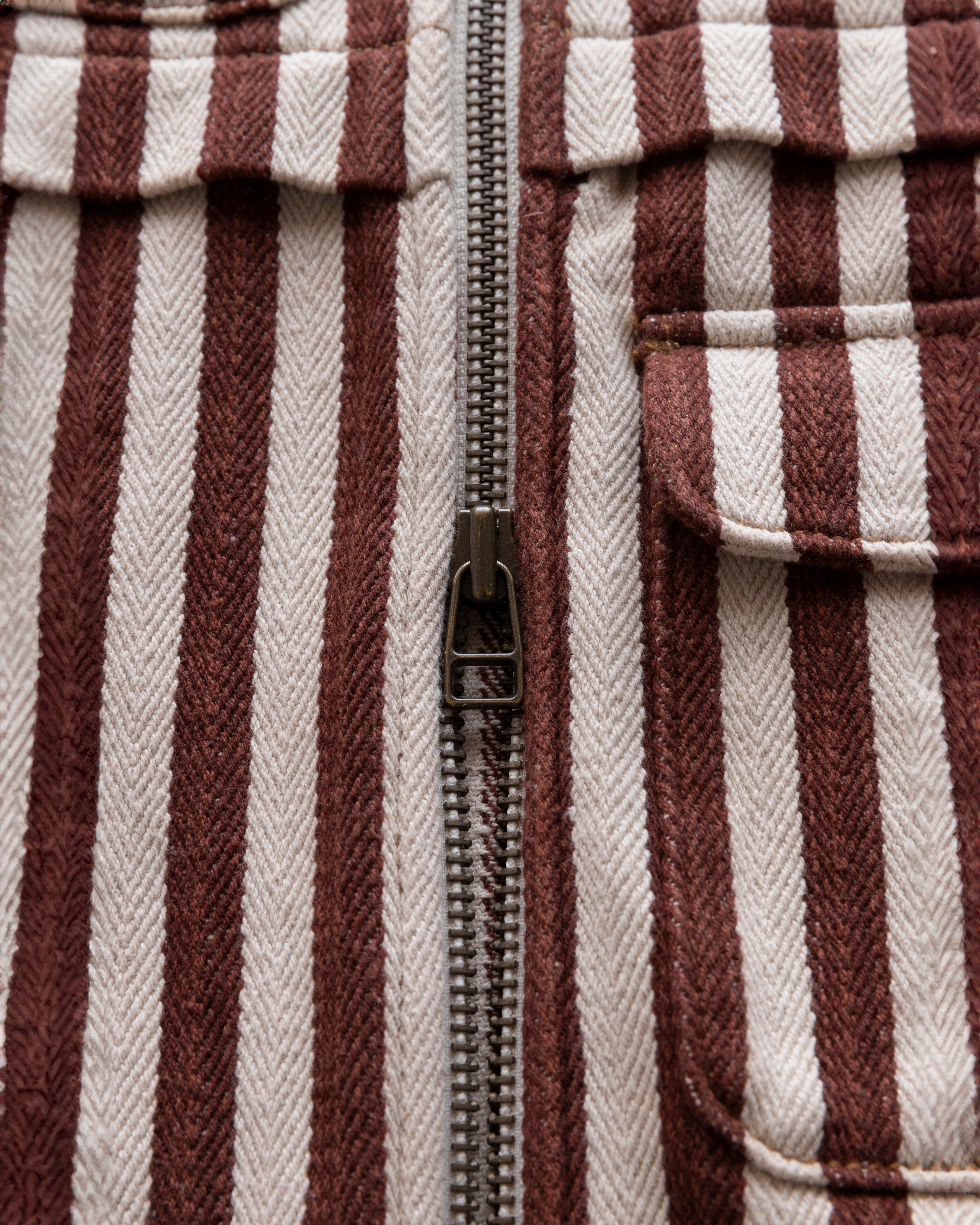 ABAIR CHORE JACKET -  ECRU / SIERRA RUSSET AWNING STRIPED HERRINGBONE DENIM