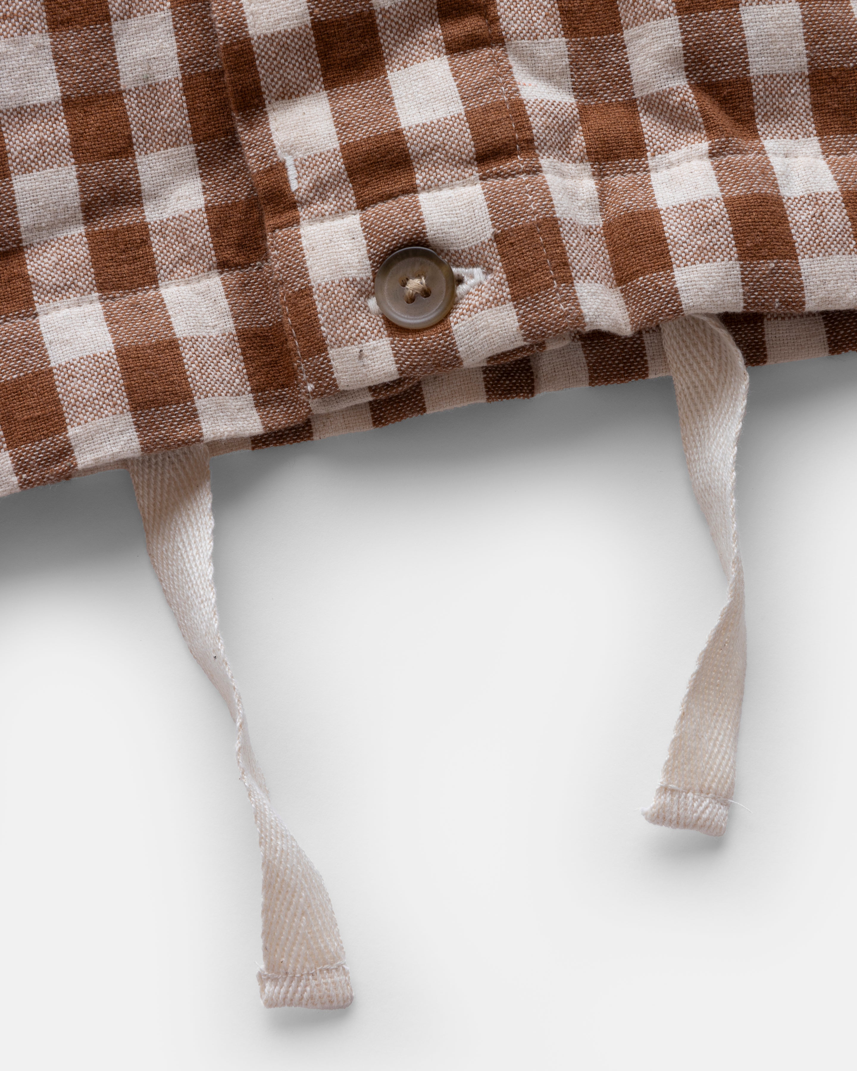 SS CAM SHIRT - ECRU / BRONZE HANDWOVEN COTTON GINGHAM