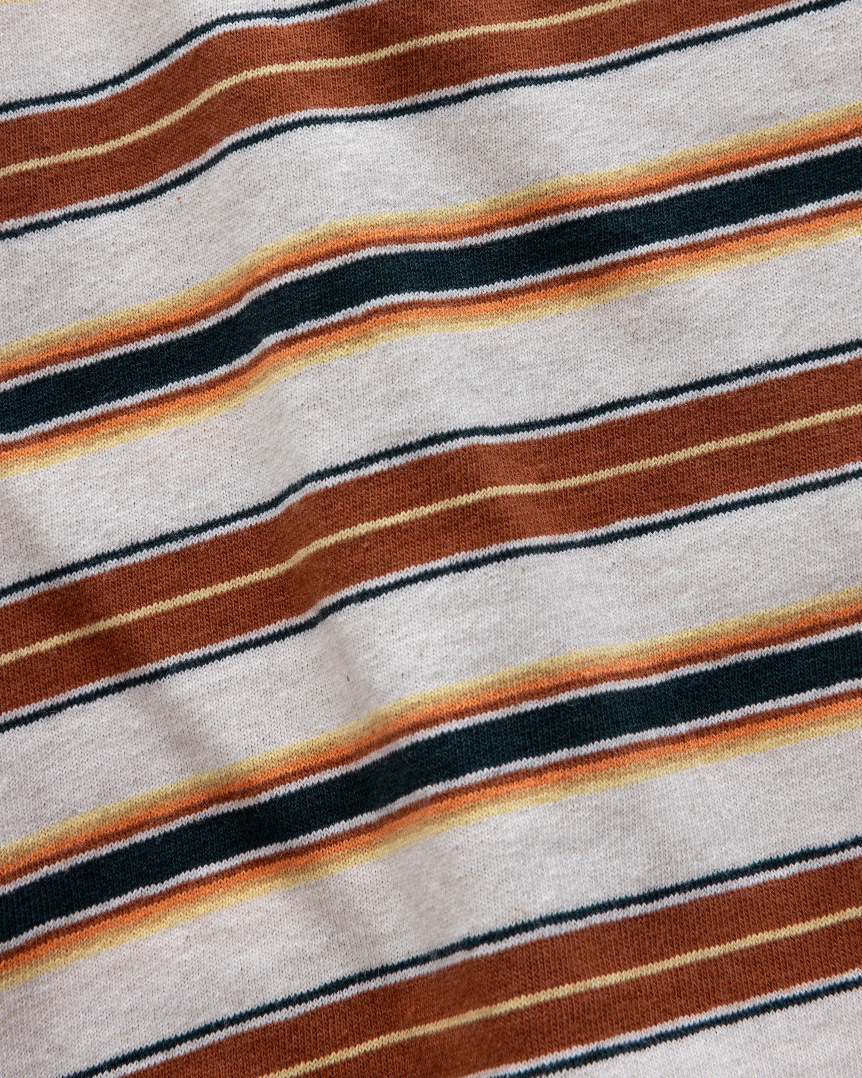 PETER SS BIG POLO - ECRU / CARAMEL / GRASS / GOLD MULTI STRIPE JERSEY