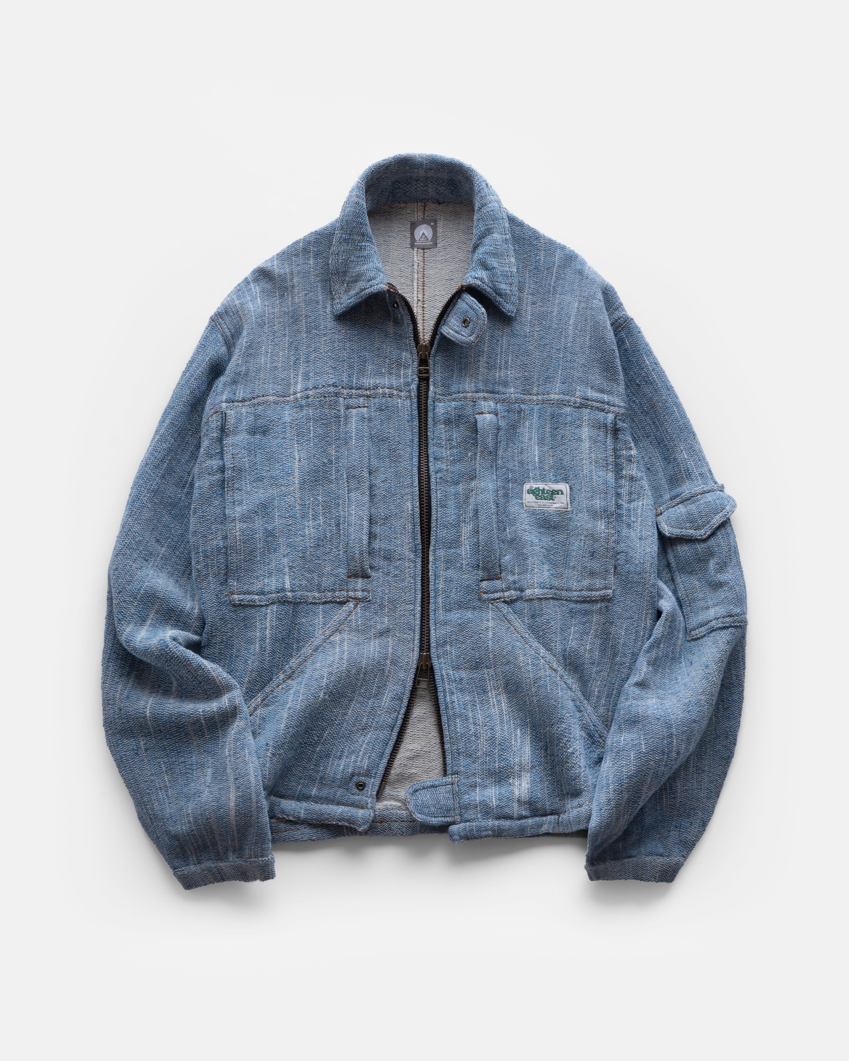 SIELLO UTILITY JACKET - NATURAL INDIGO YARNED DYED KHADI DENIM