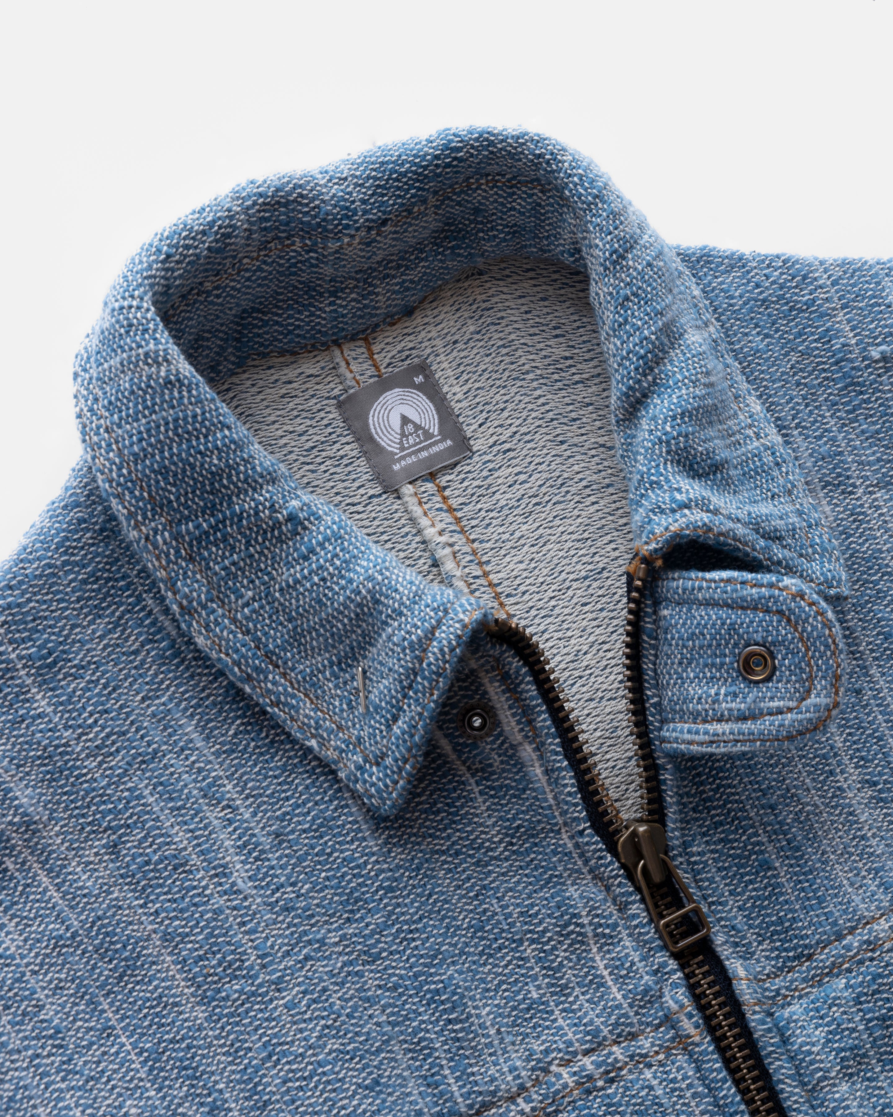 SIELLO UTILITY JACKET - NATURAL INDIGO YARNED DYED KHADI DENIM