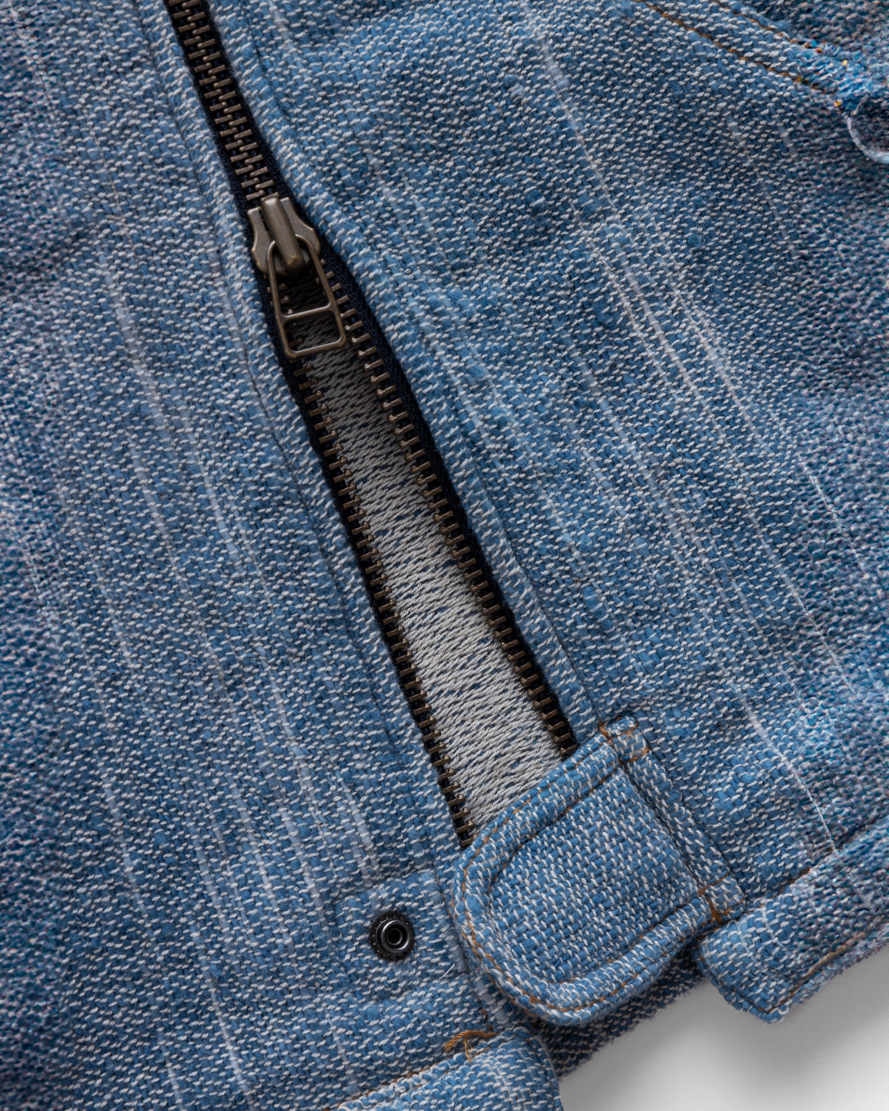 SIELLO UTILITY JACKET - NATURAL INDIGO YARNED DYED KHADI DENIM