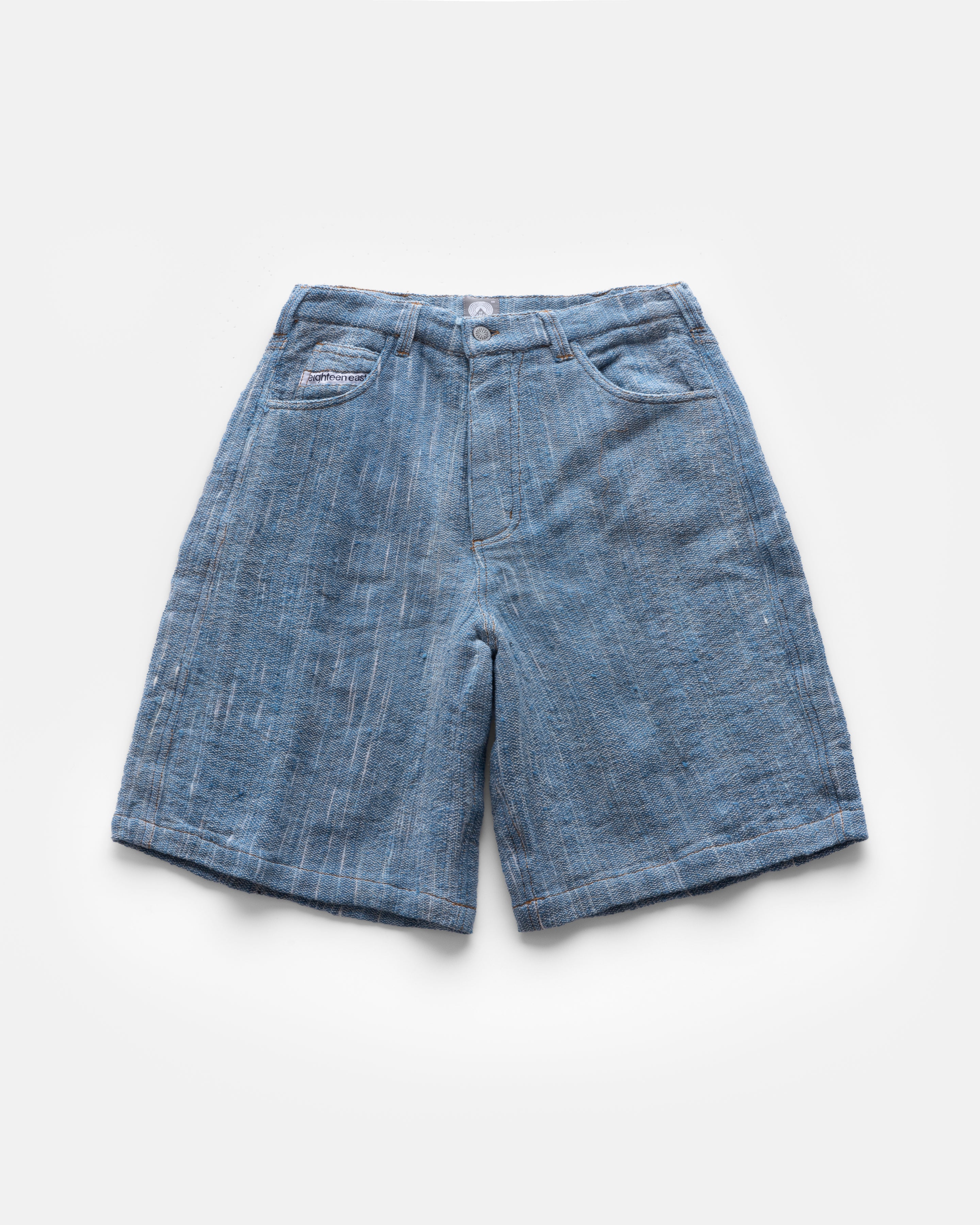 SAPH SHORTS - NATURAL INDIGO YARNED DYED KHADI DENIM