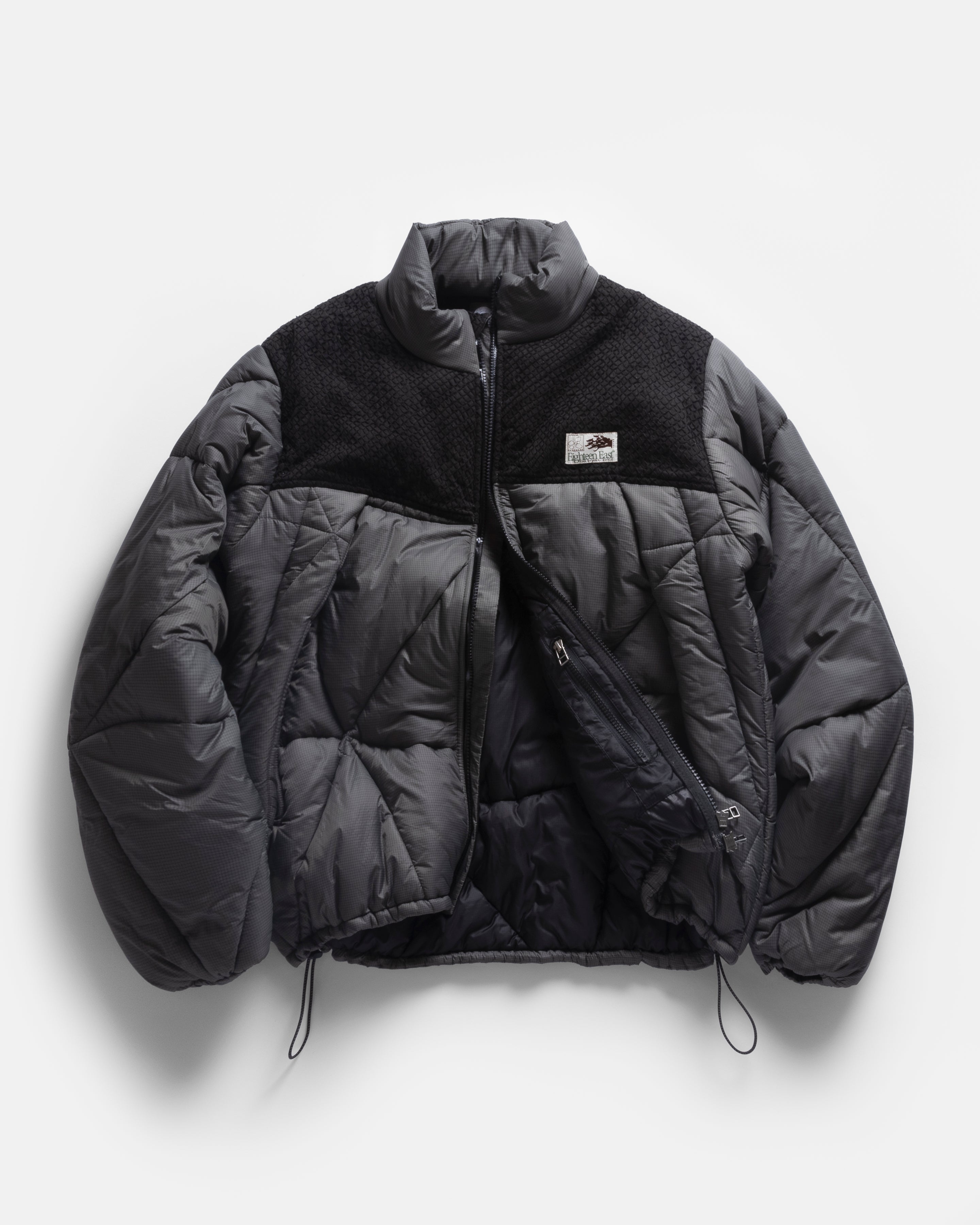 DREW WAVY GEODOME QUILTED JACKET - GUNMETAL FLYWEIGHT NYLON MICRO