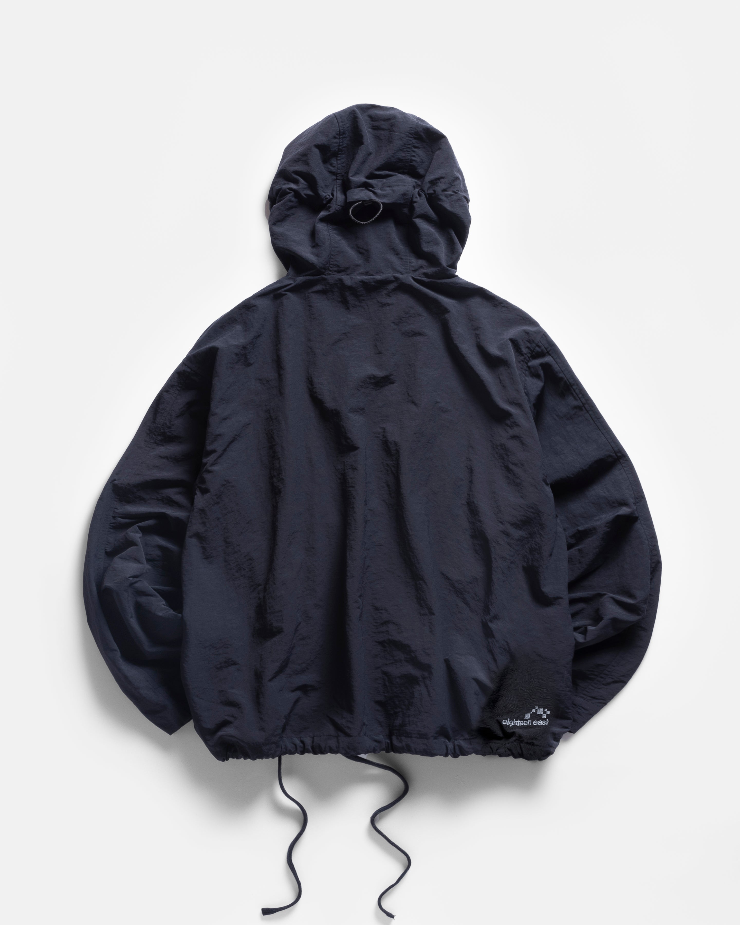 ATLAS HOODED SHELL - MIDNIGHT NAVY WATER-REPELLENT NYLON TASLAN