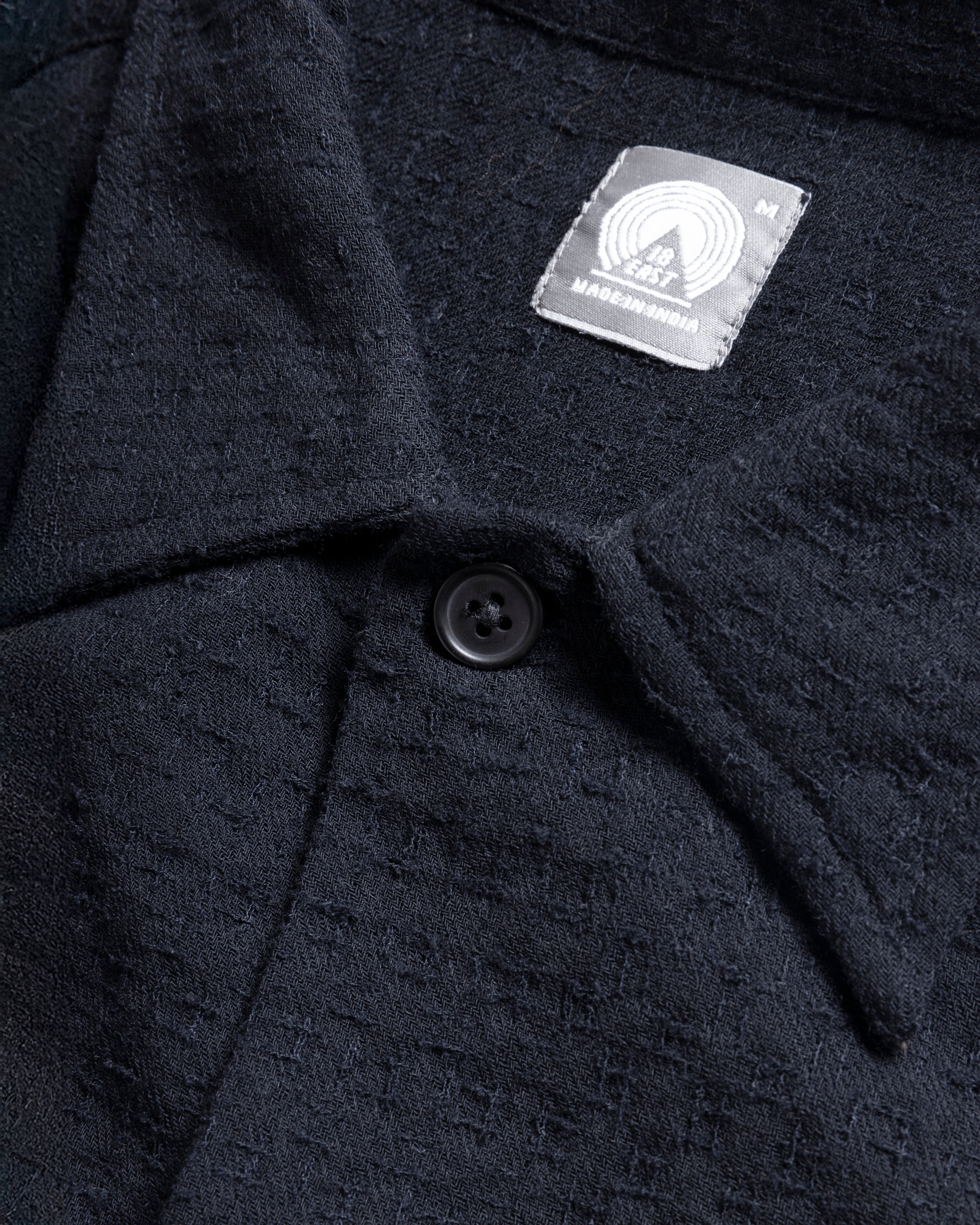 WES STRAIGHT HEM WORK SHIRT - MIDNIGHT NAVY WORSTED WOOL DOBBY