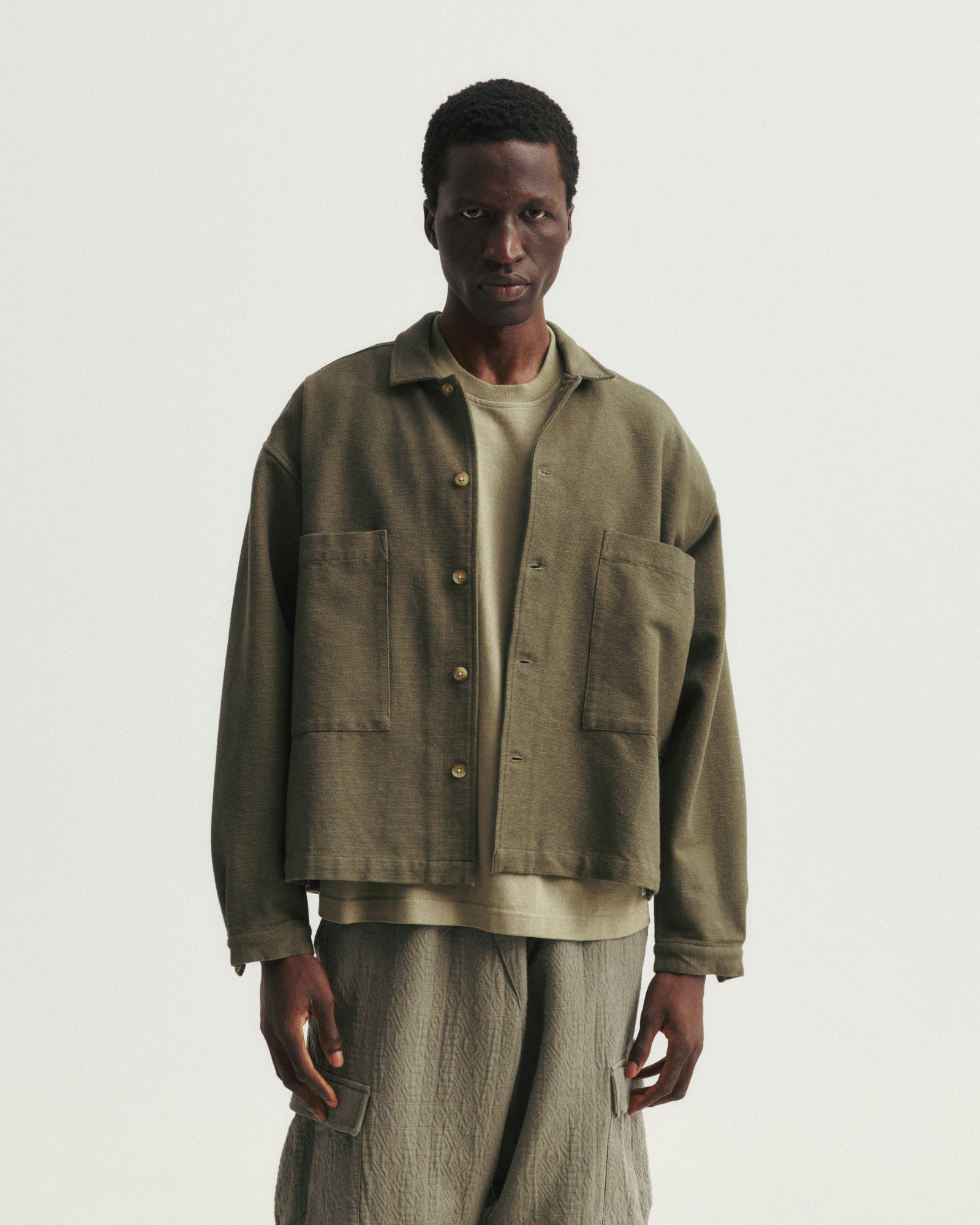 SAM SHIRT JACKET - RIFLE GREEN HANDSPUN COTTON CANVAS