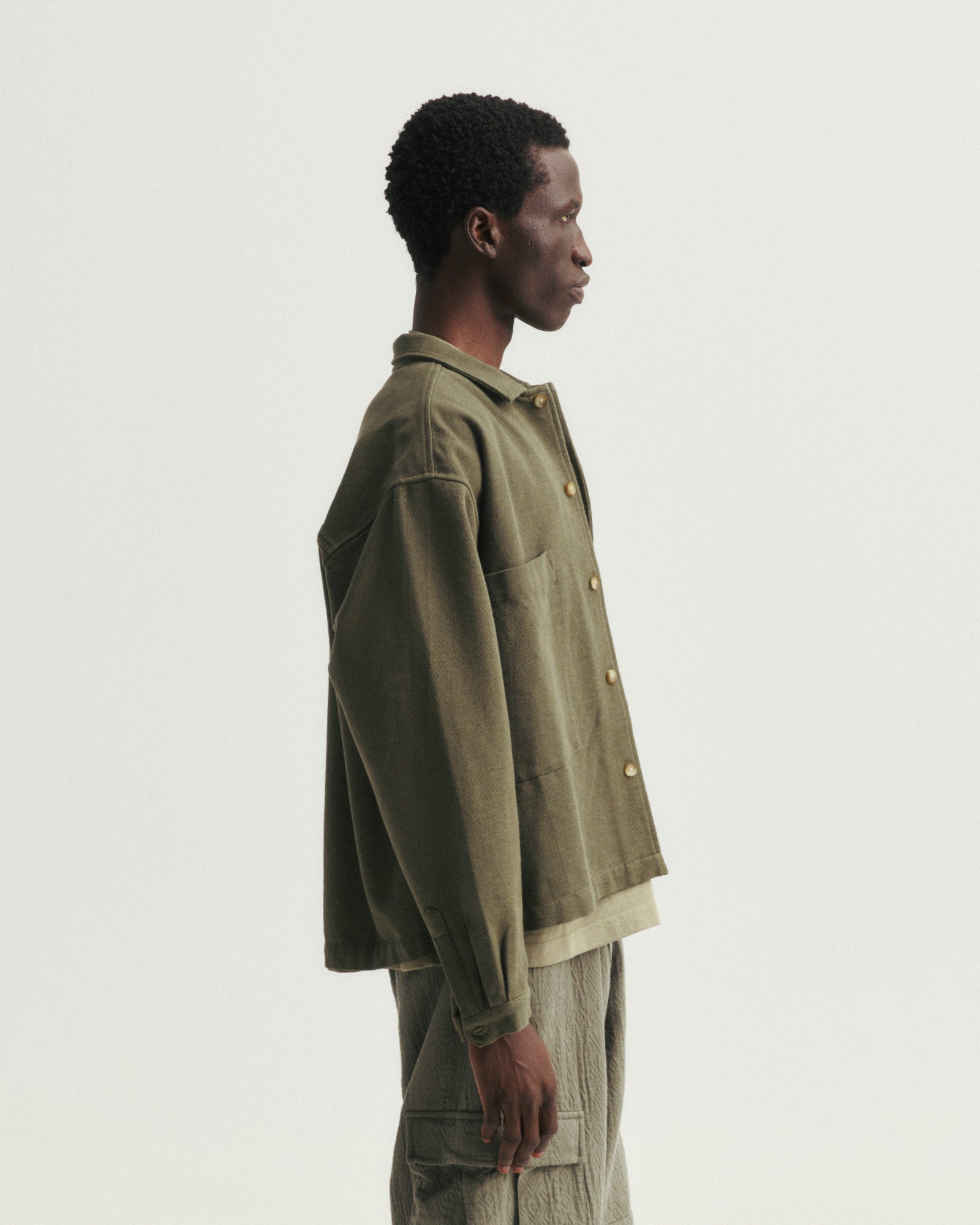 SAM SHIRT JACKET - BLACK HANDSPUN COTTON CANVAS