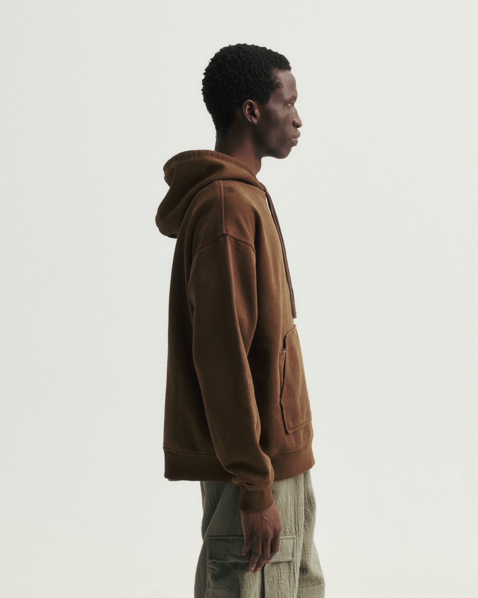 NOVIS HOODED SWEATSHIRT - FONDENTE BROWN 19oz. ALL COTTON LOOPBACK TERRY FLEECE