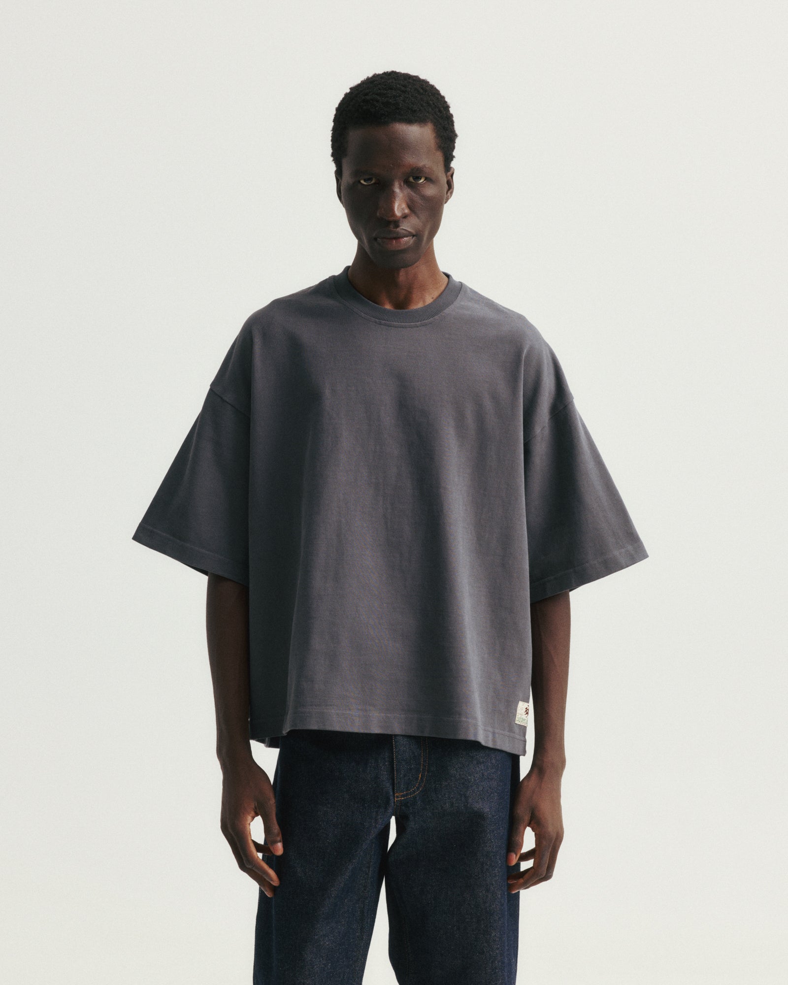 GRAHAME BIG TEE - BLACK HEAVYWEIGHT COTTON JERSEY