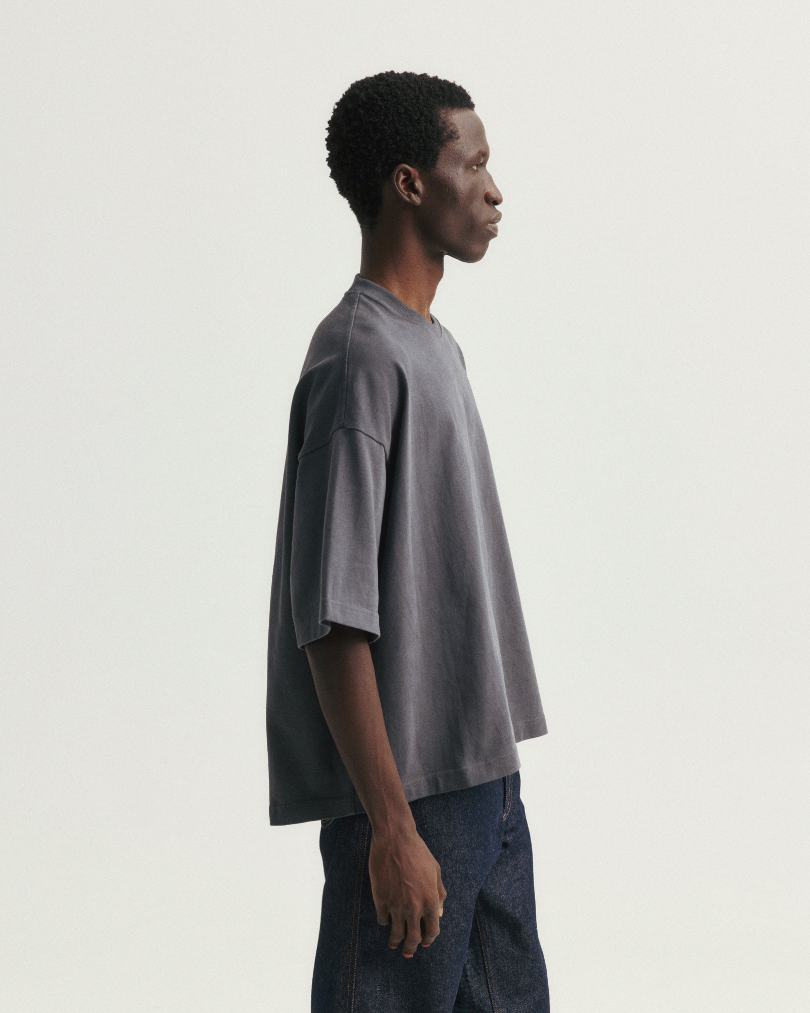 GRAHAME BIG TEE - BLACK HEAVYWEIGHT COTTON JERSEY