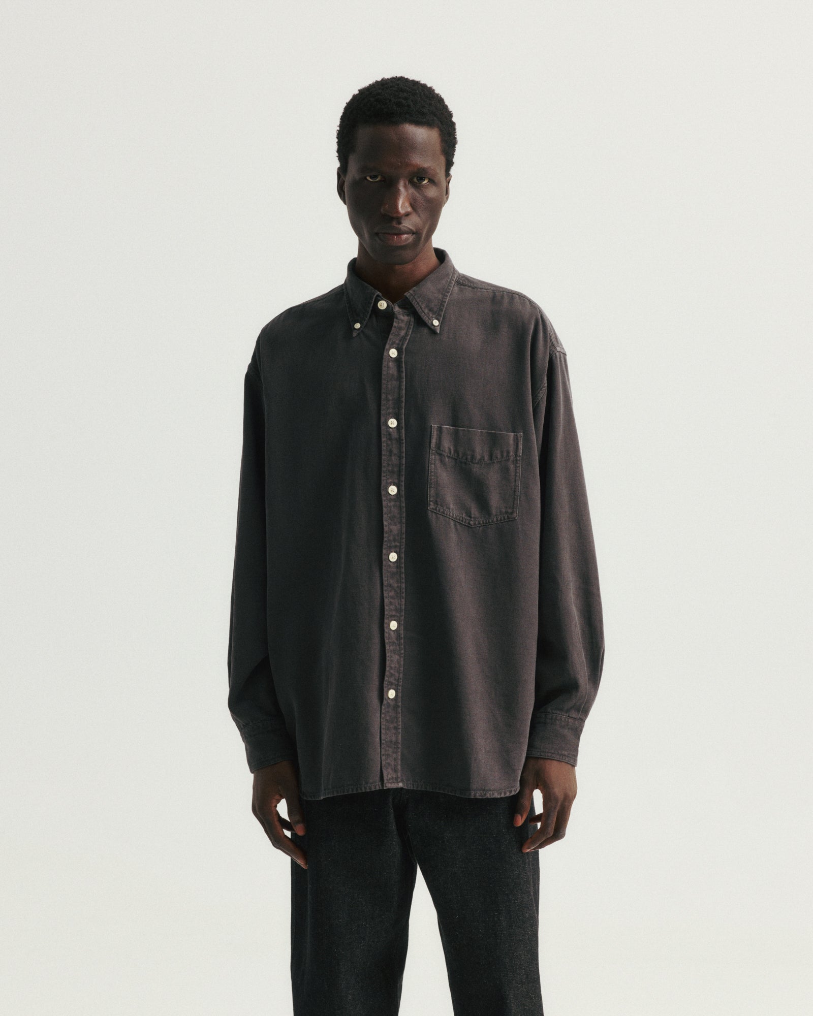 JESPER VINTAGE BUTTON DOWN SHIRT - FONDENTE CHOCOLATE OXFORD CLOTH