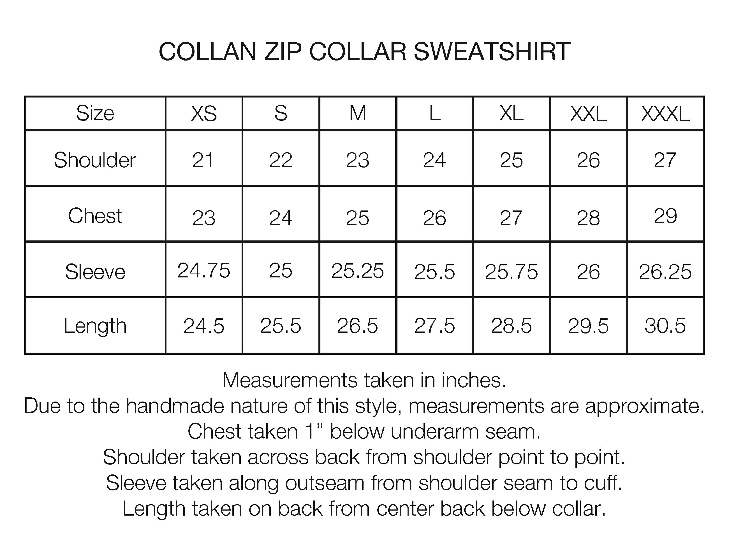 COLLAN ZIP COLLAR SWEATSHIRT - CITADEL BLUE 19oz. ALL COTTON LOOPBACK TERRY FLEECE