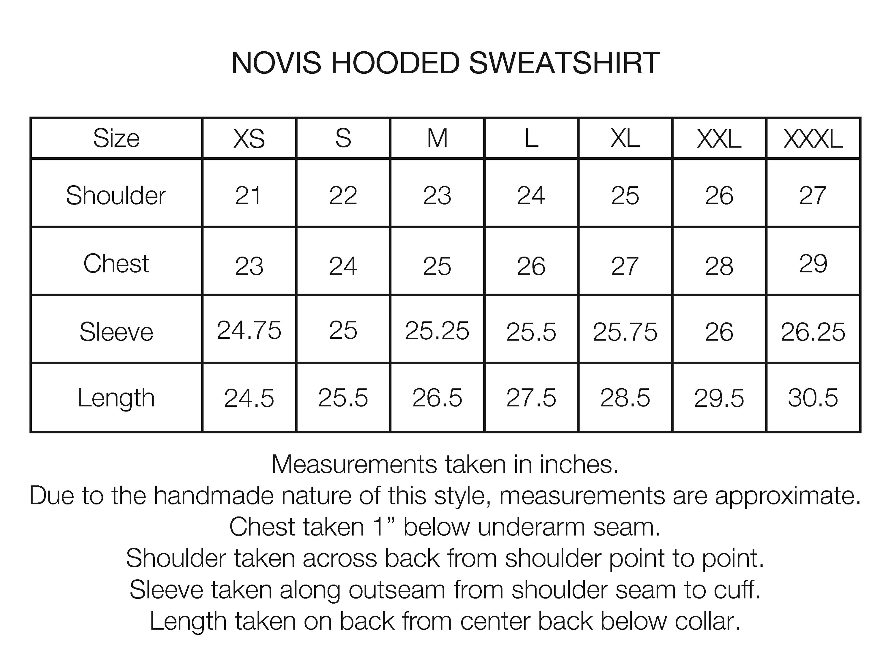 NOVIS HOODED SWEATSHIRT - CITADEL BLUE 19oz. ALL COTTON LOOPBACK TERRY FLEECE