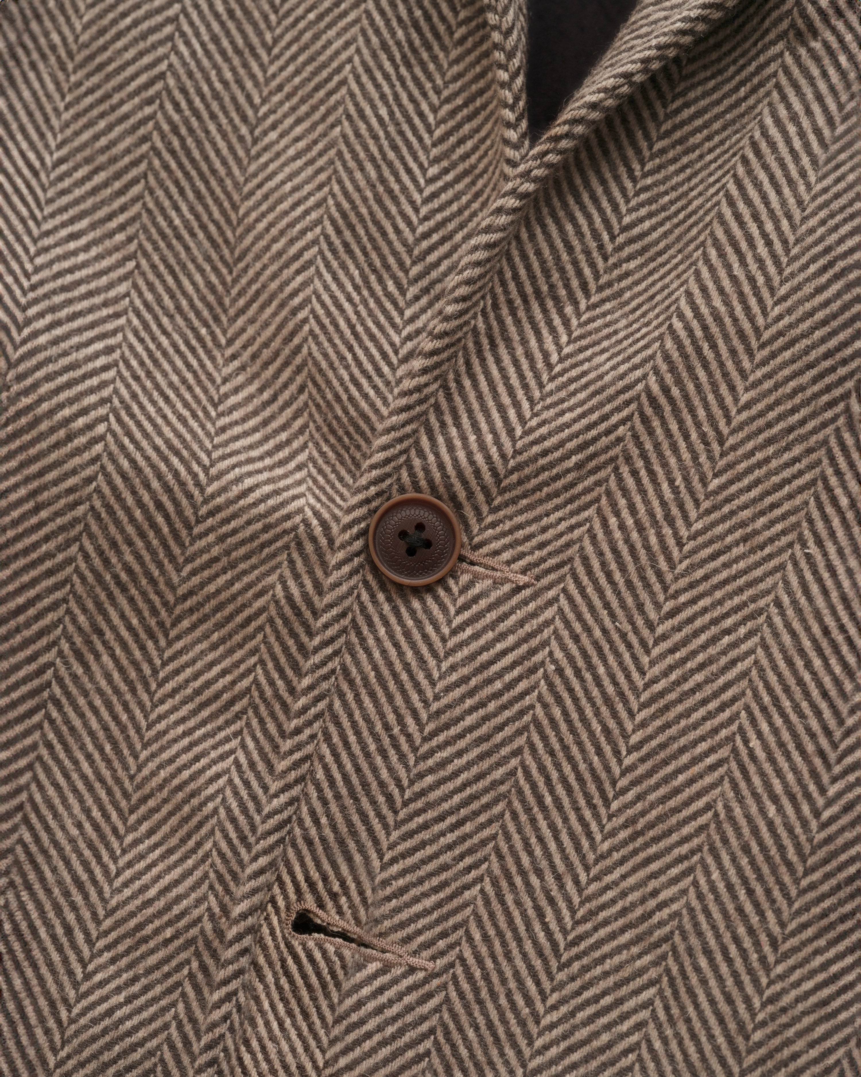 COSTA BLAZER - TONAL BROWN HERRINGBONE WOOL