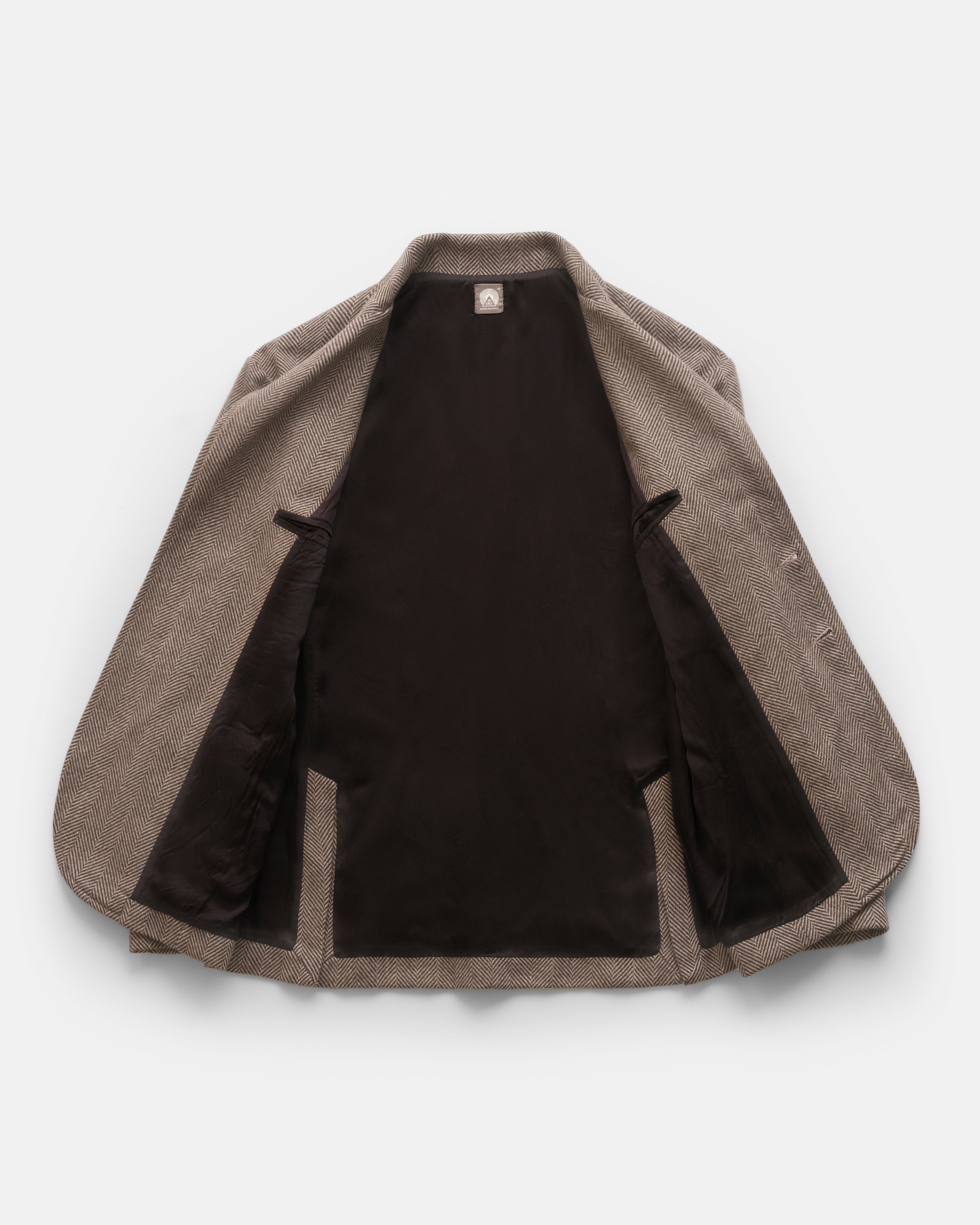COSTA BLAZER - TONAL BROWN HERRINGBONE WOOL