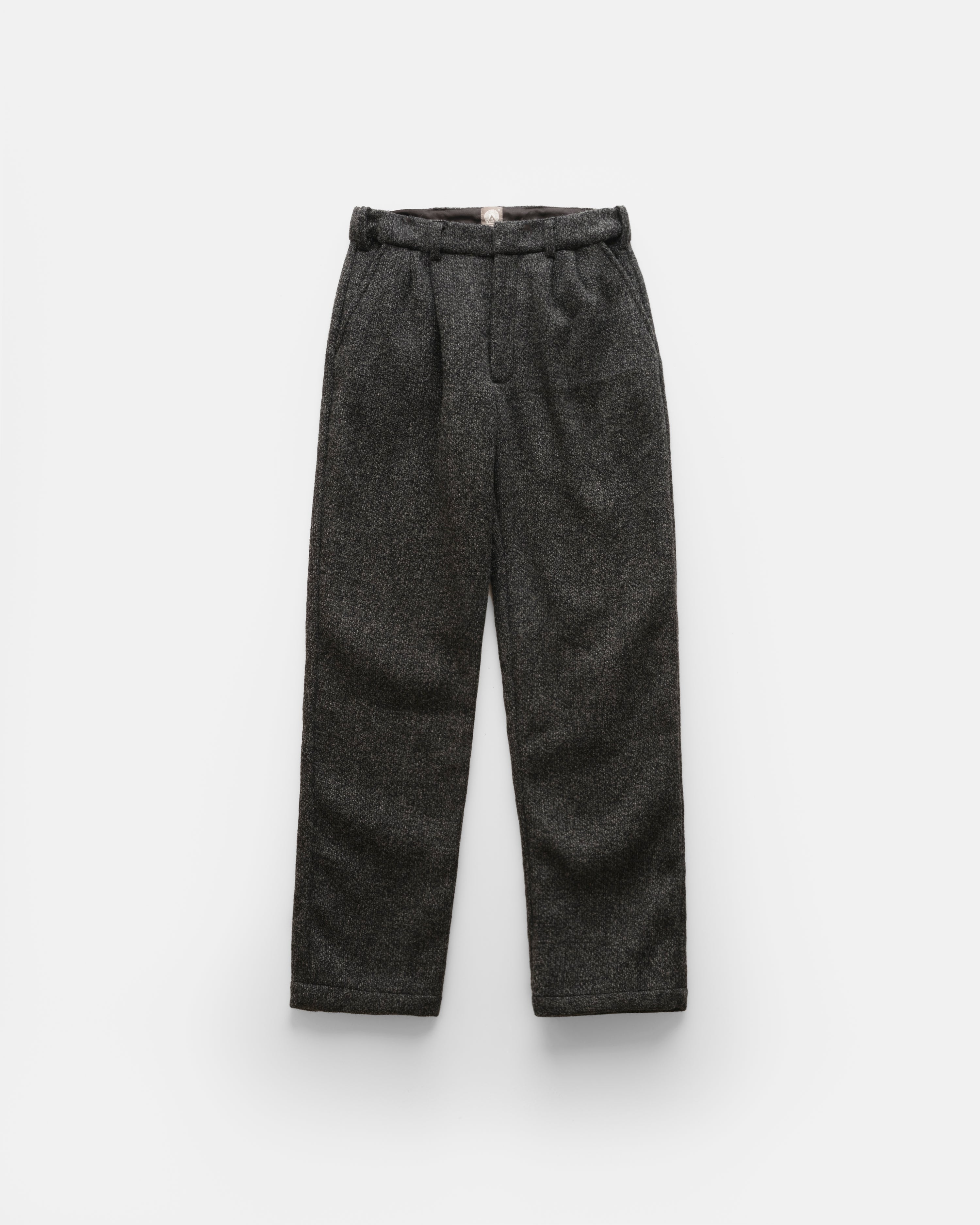 AUSTEN DOUBLE PLEATED PANT - CHARCOAL WOOL TWEED CORDUROY