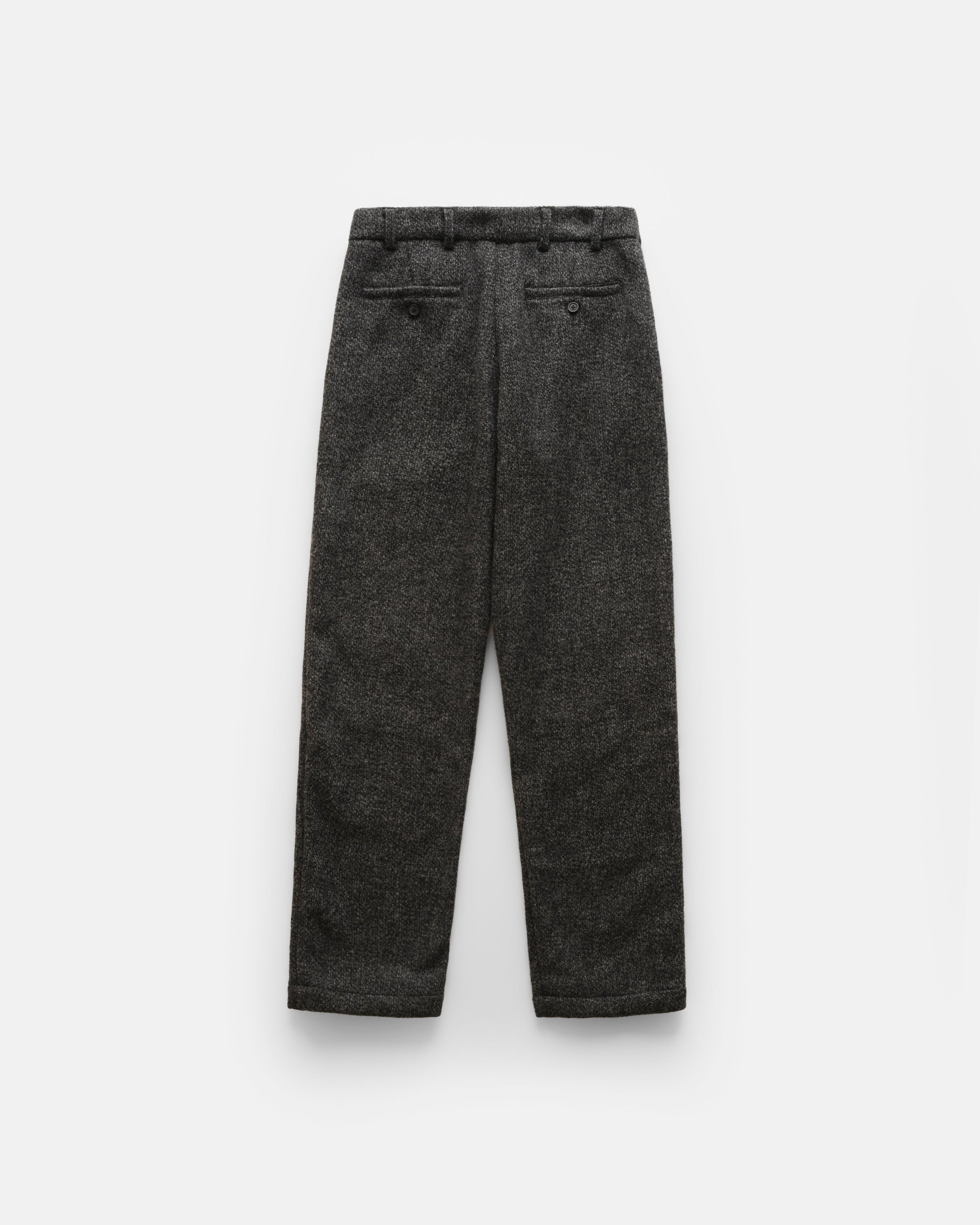 AUSTEN DOUBLE PLEATED PANT - CHARCOAL WOOL TWEED CORDUROY