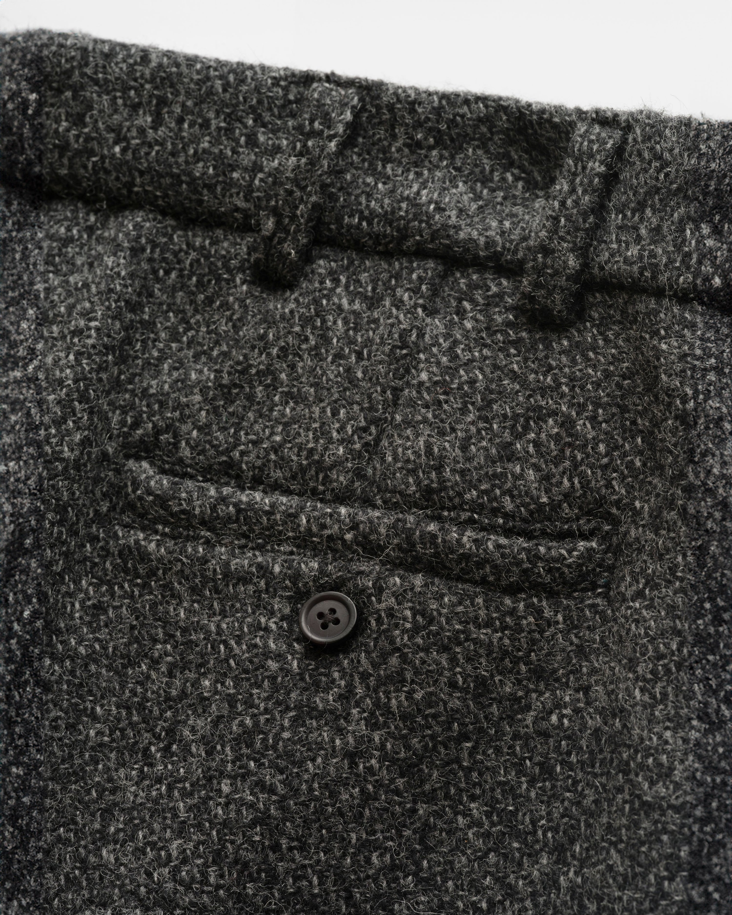 AUSTEN DOUBLE PLEATED PANT - CHARCOAL WOOL TWEED CORDUROY