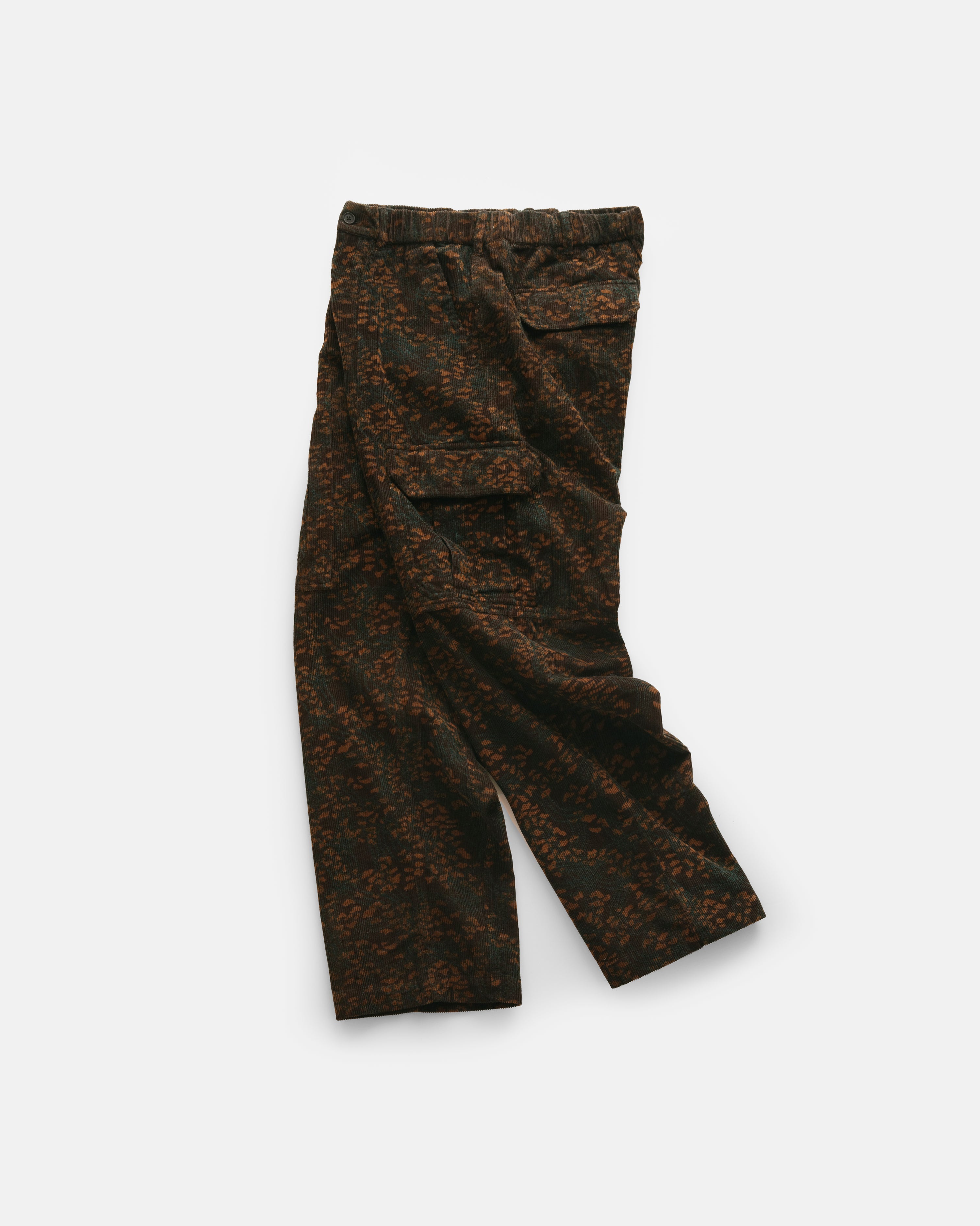 ELGIN CARGO PANT - OBSIDIAN / PETROL GREEN / GOLDEN BEAR PRINTED CORDUROY