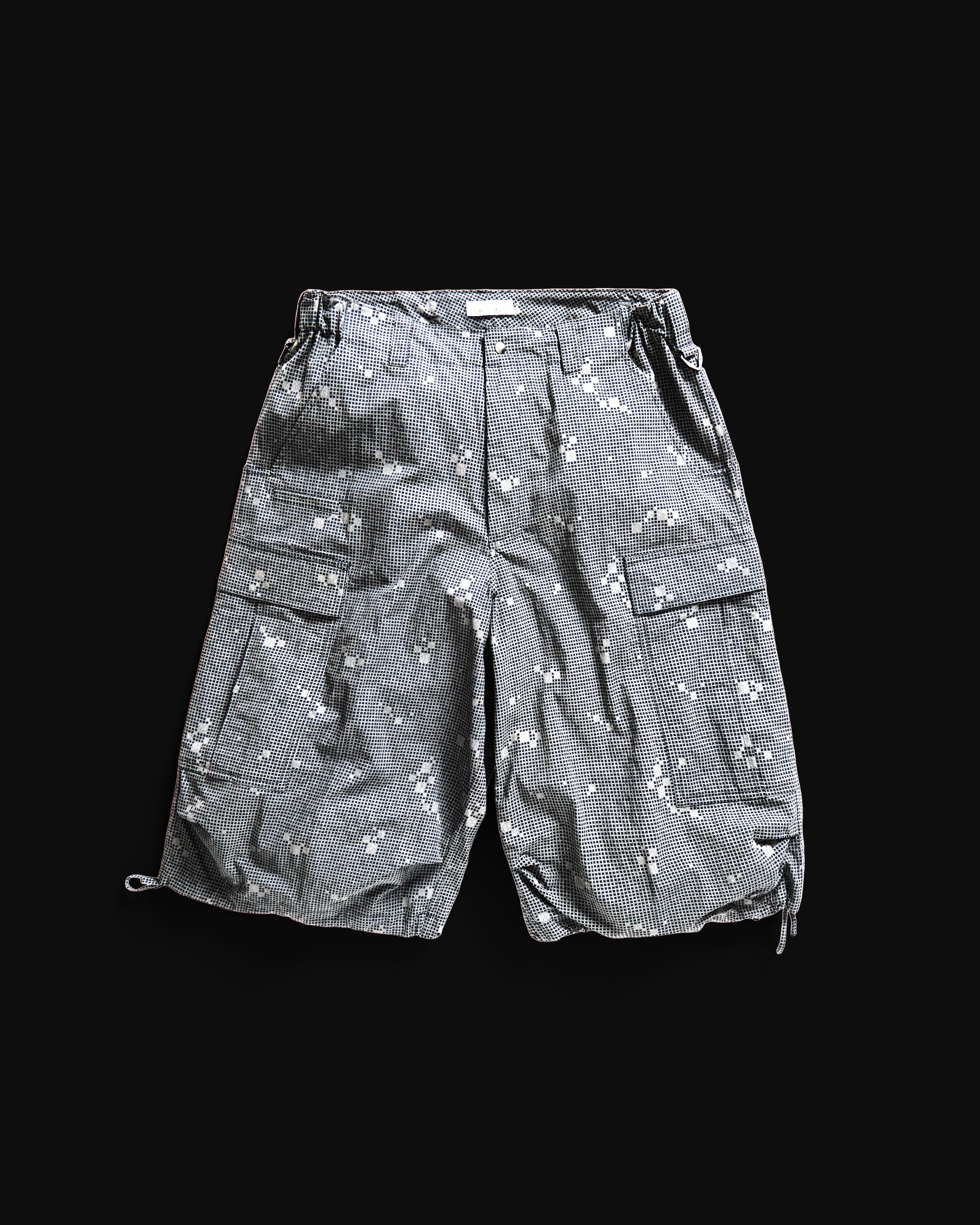 TAC CARGO SHORT - NAVY / 3M REFLECTIVE SILVER HAND SCREENED NYLON