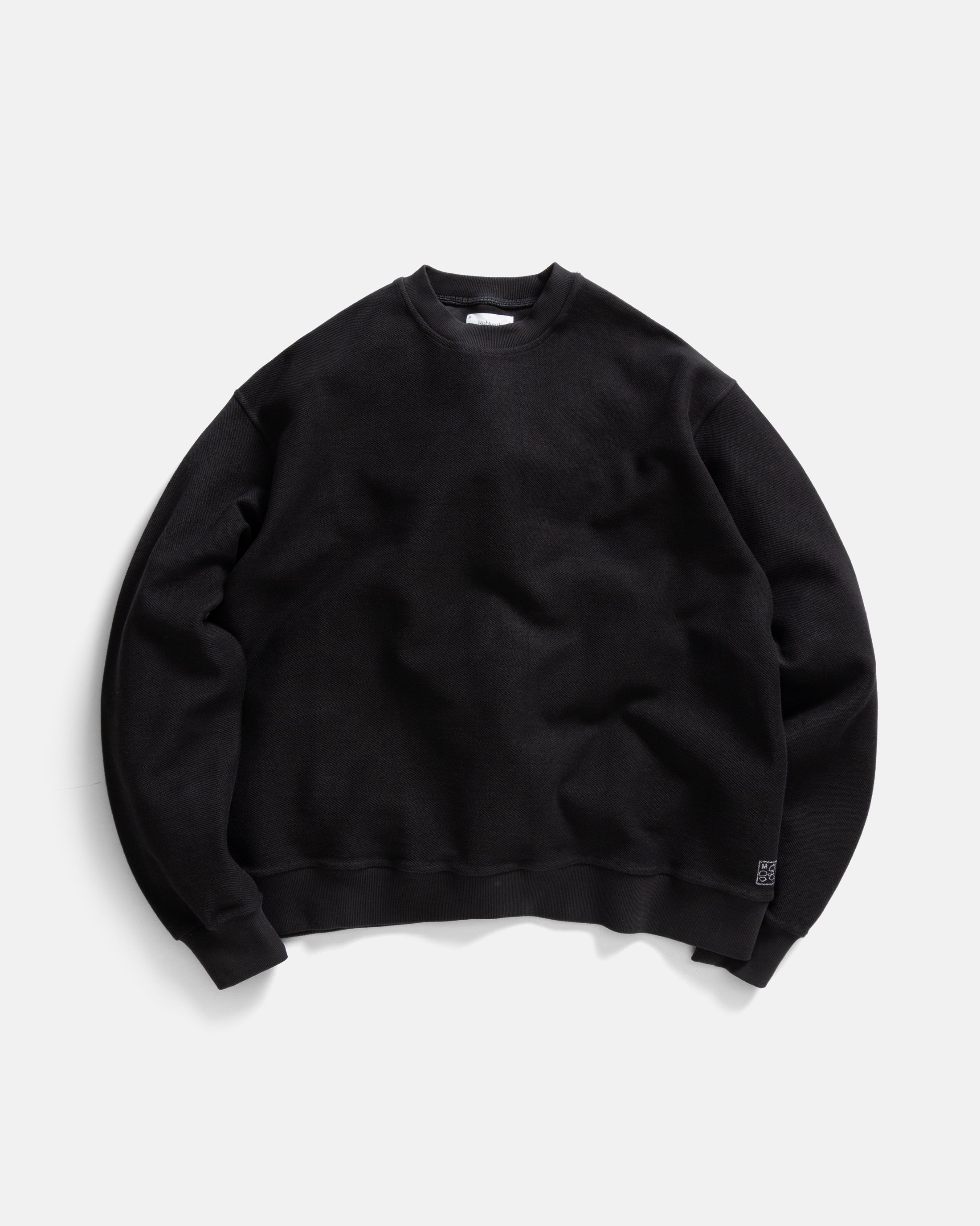 REVERSIBLE DJ CREWNECK SWEATSHIRT - BLACK 19oz. ALL COTTON FLEECE