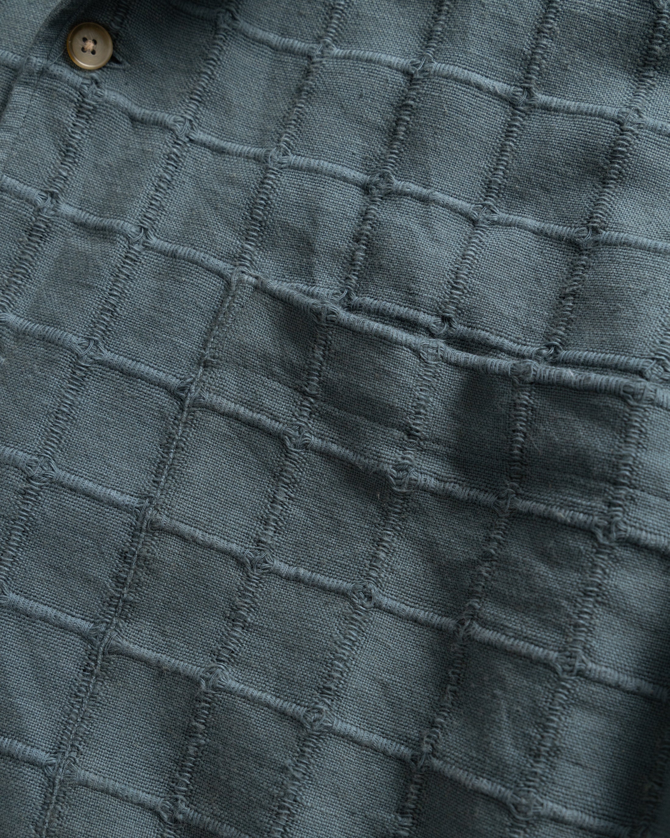 SAM SHIRT JACKET - DARK SLATE "MAGNIFIED RIPSTOP" HANDWOVEN COTTON