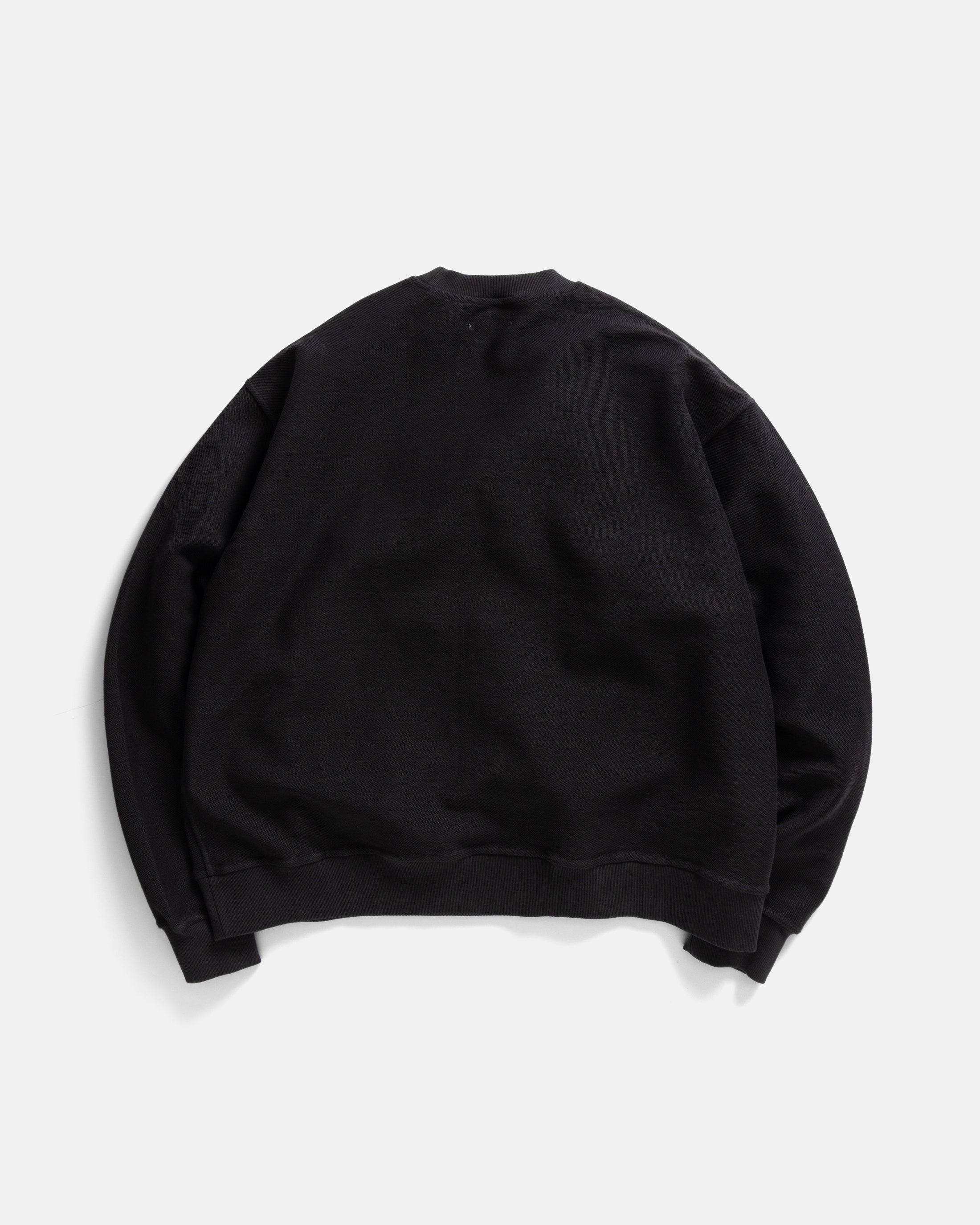 REVERSIBLE DJ CREWNECK SWEATSHIRT - BLACK 19oz. ALL COTTON FLEECE