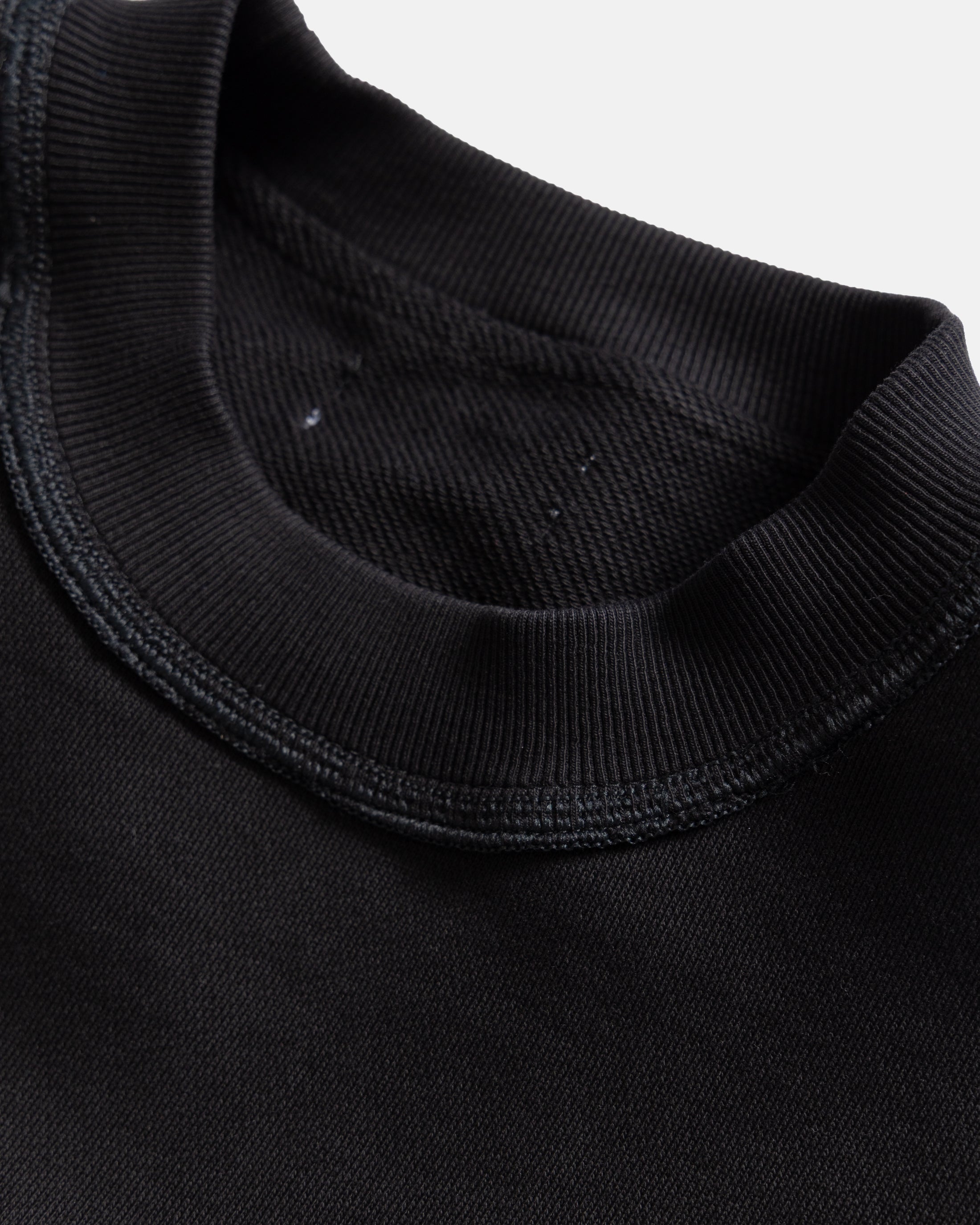 REVERSIBLE DJ CREWNECK SWEATSHIRT - BLACK 19oz. ALL COTTON FLEECE